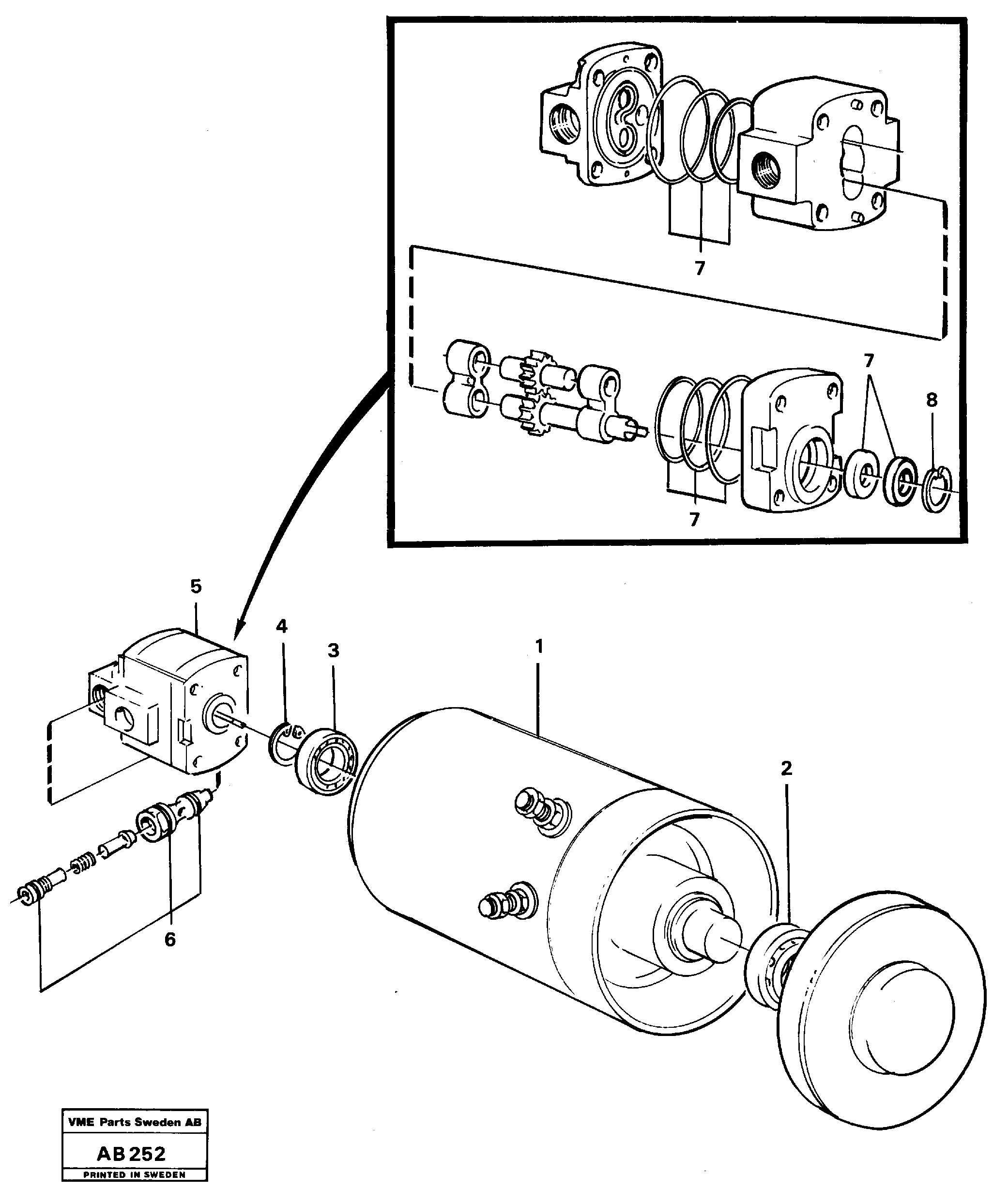 Схема запчастей Volvo L50 - 5161 Pump unit L50 L50 S/N 6401- / 60301- USA