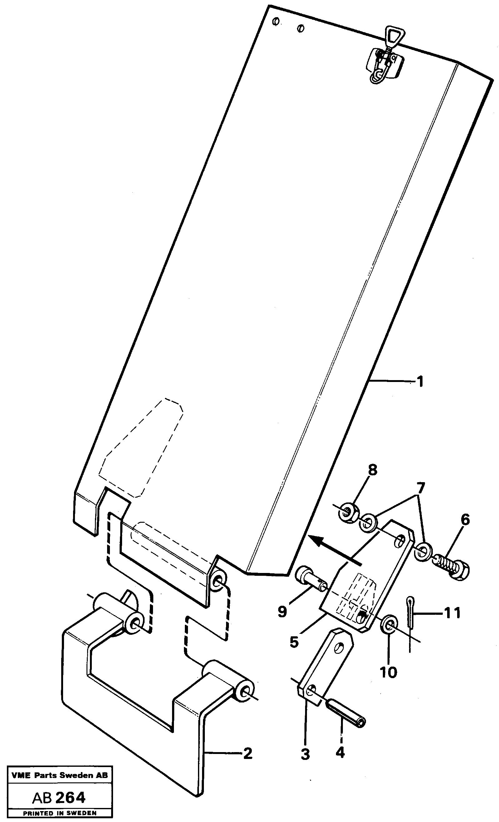 Схема запчастей Volvo L50 - 9933 Latch for mudguard L50 L50 S/N 6401- / 60301- USA