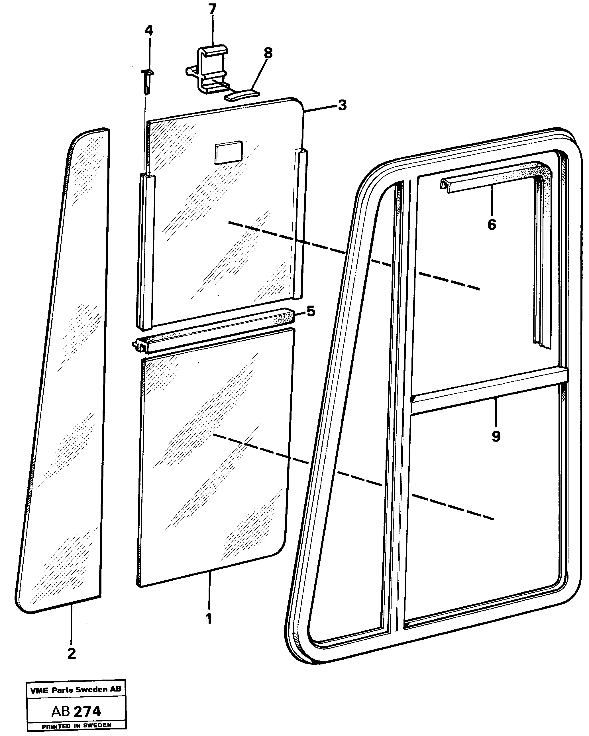 Схема запчастей Volvo L50 - 48837 Vent pane L50 L50 S/N 6401- / 60301- USA