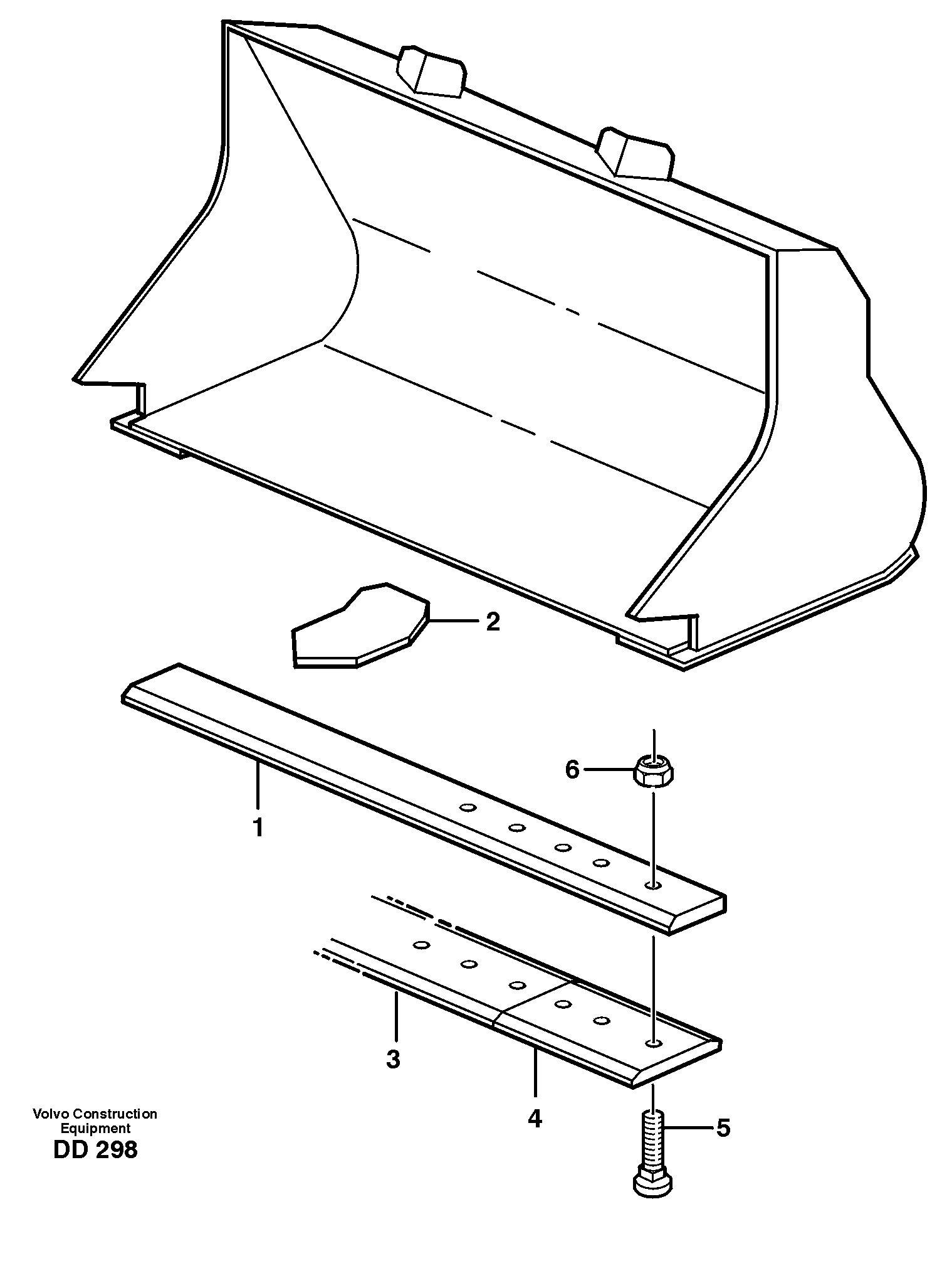 Схема запчастей Volvo L50 - 17296 Bucket, straight lip without teeth ATTACHMENTS ATTACHMENTS WHEEL LOADERS GEN. - C