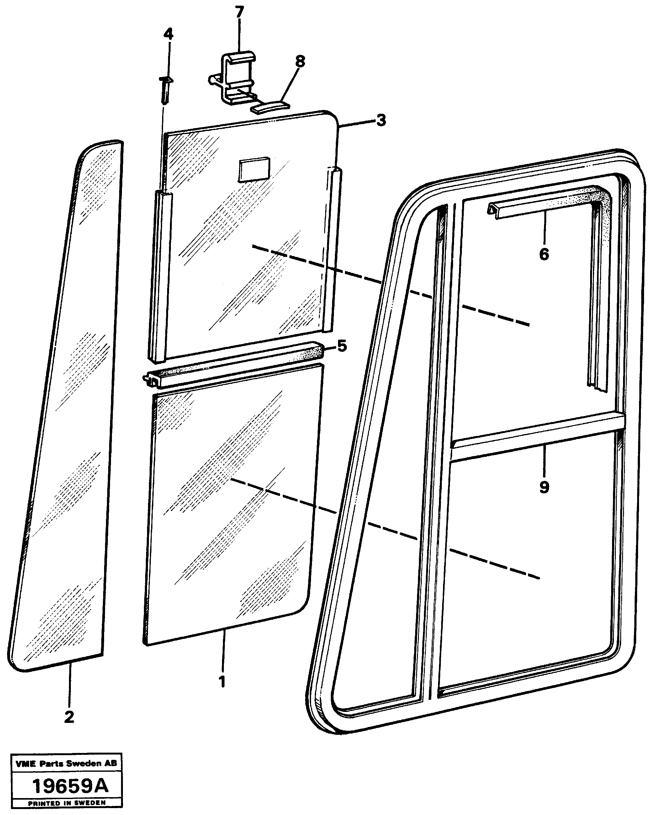 Схема запчастей Volvo L50 - 43345 Vent pane L50 L50 S/N -6400/-60300 USA