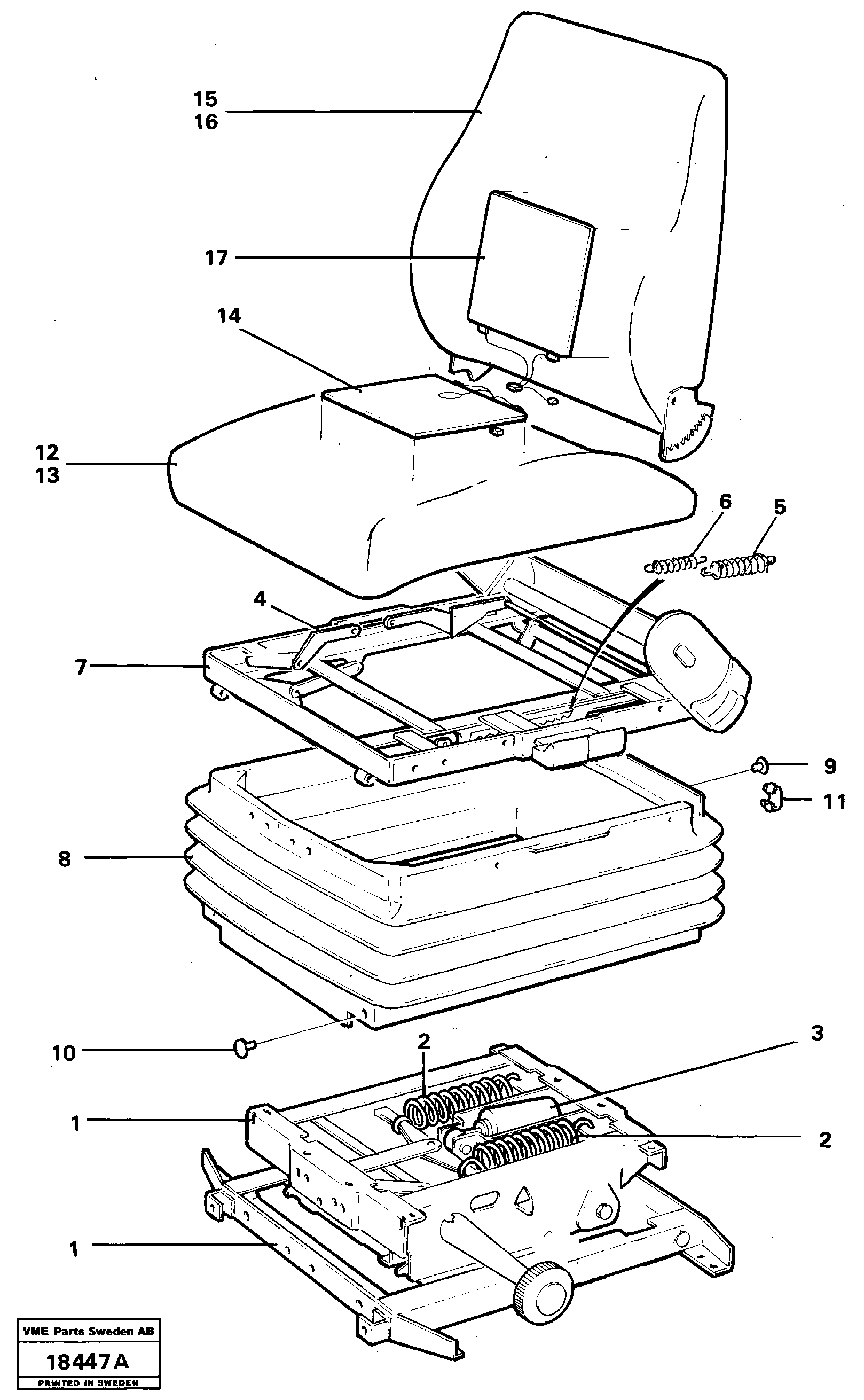 Схема запчастей Volvo L50 - 3366 Operators seat L50 L50 S/N -6400/-60300 USA