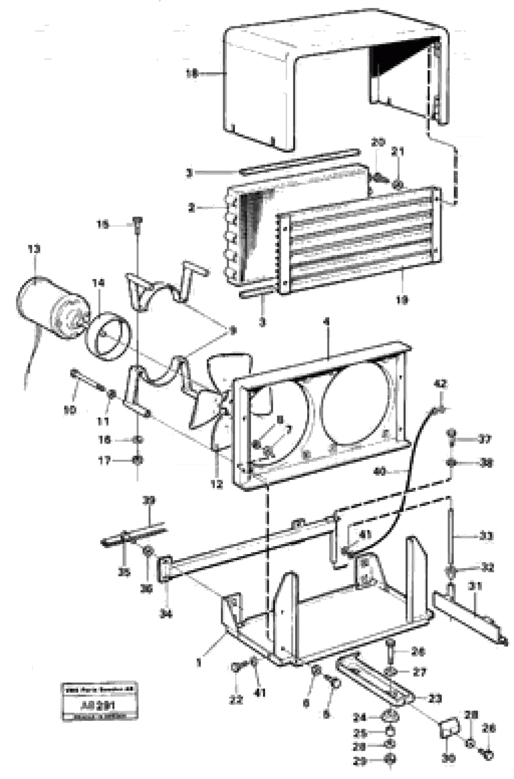 Схема запчастей Volvo L50 - 50505 Air.conditioning condenser with fitting parts L50 L50 S/N 6401- / 60301- USA