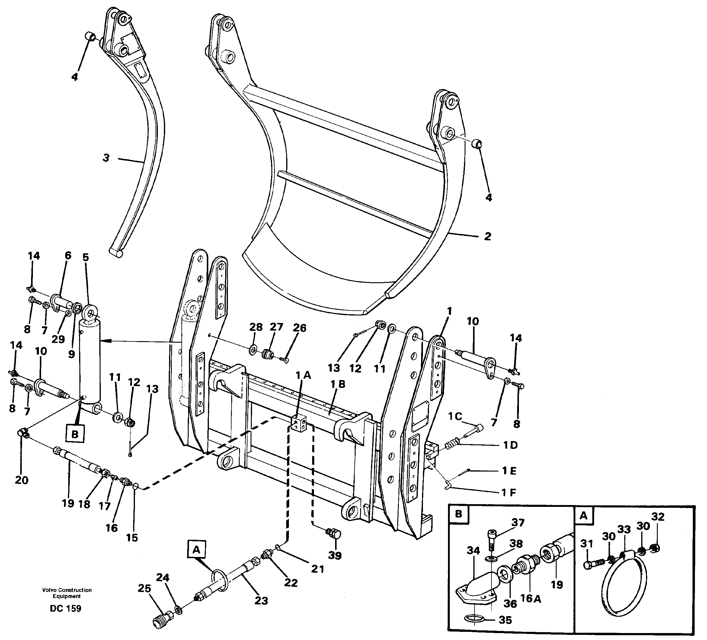 Схема запчастей Volvo L50 - 40126 Combi fork ATTACHMENTS ATTACHMENTS WHEEL LOADERS GEN. - C