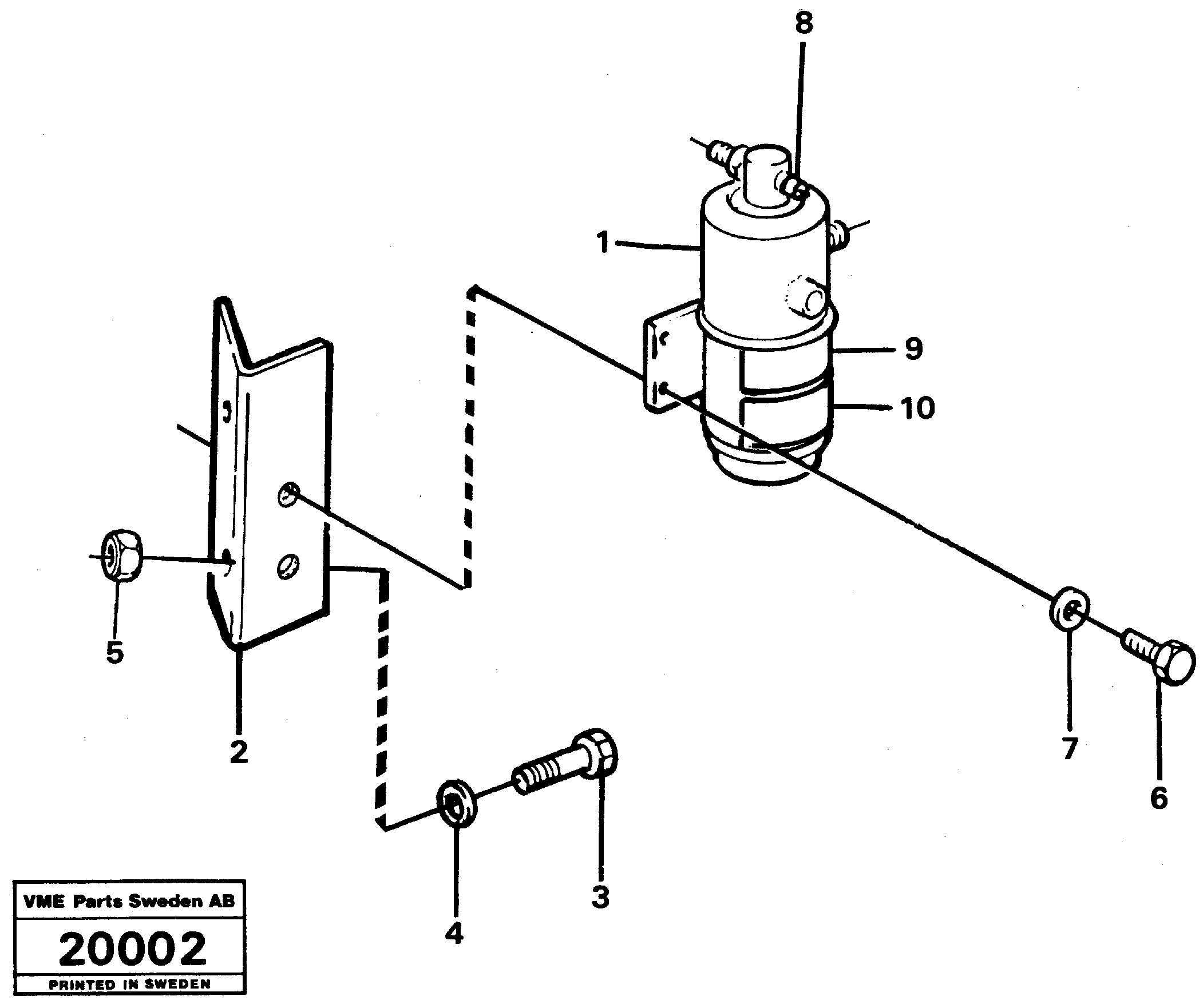 Схема запчастей Volvo L50 - 37220 Reservoir with fitting parts L50 L50 S/N -6400/-60300 USA