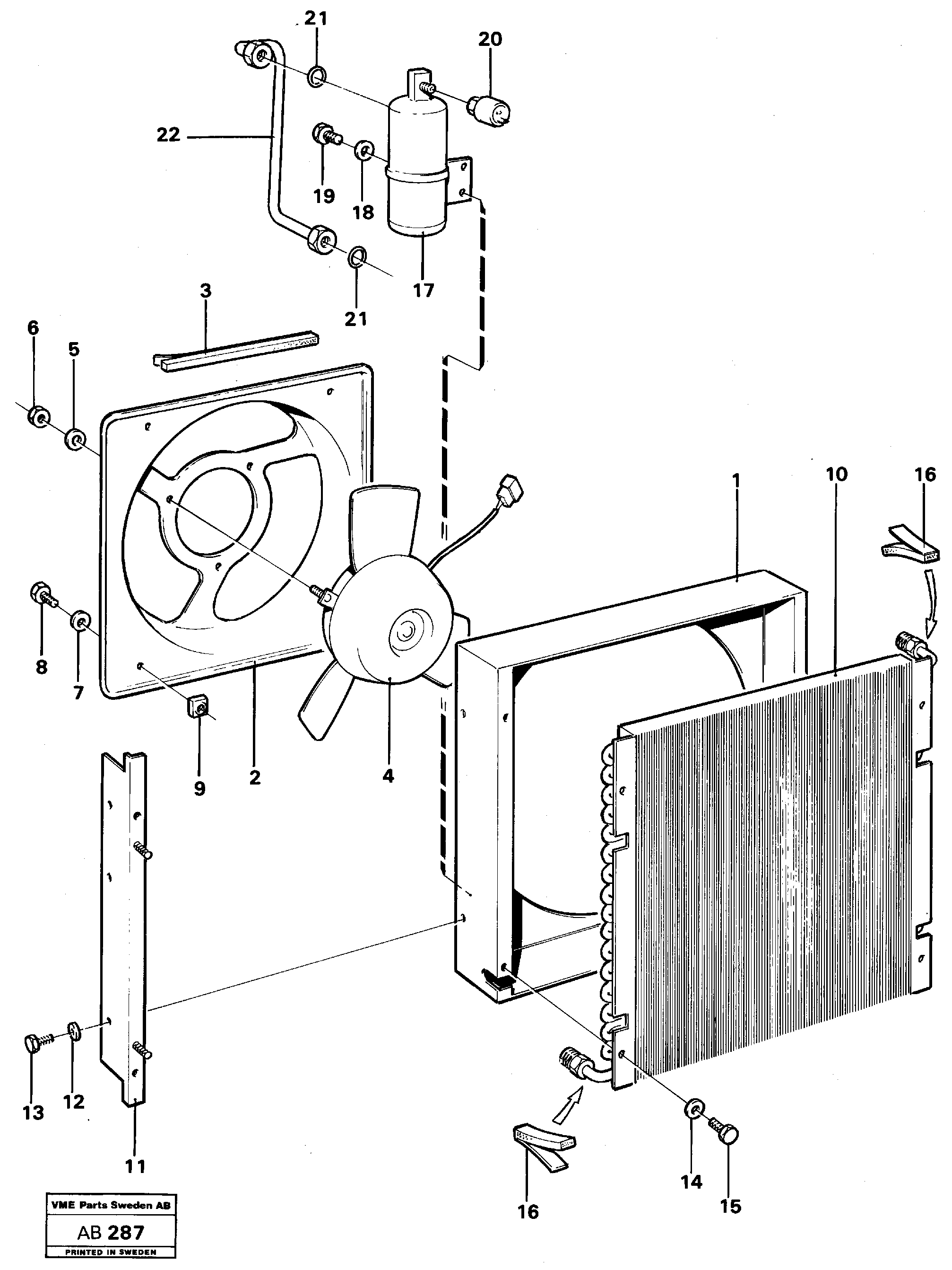 Схема запчастей Volvo L50 - 9951 Condenser L50 L50 S/N 6401- / 60301- USA