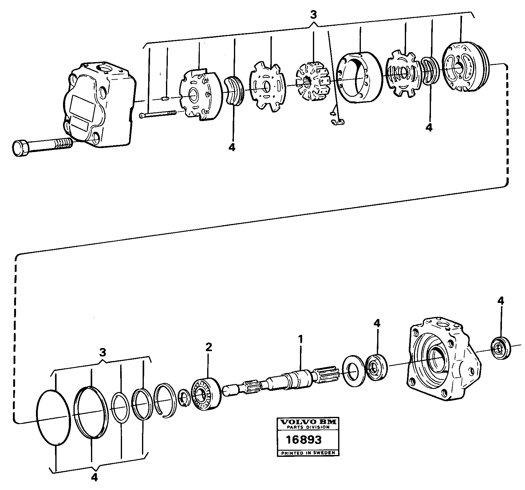 Схема запчастей Volvo L50 - 10022 Vane pump L50 L50 S/N -6400/-60300 USA