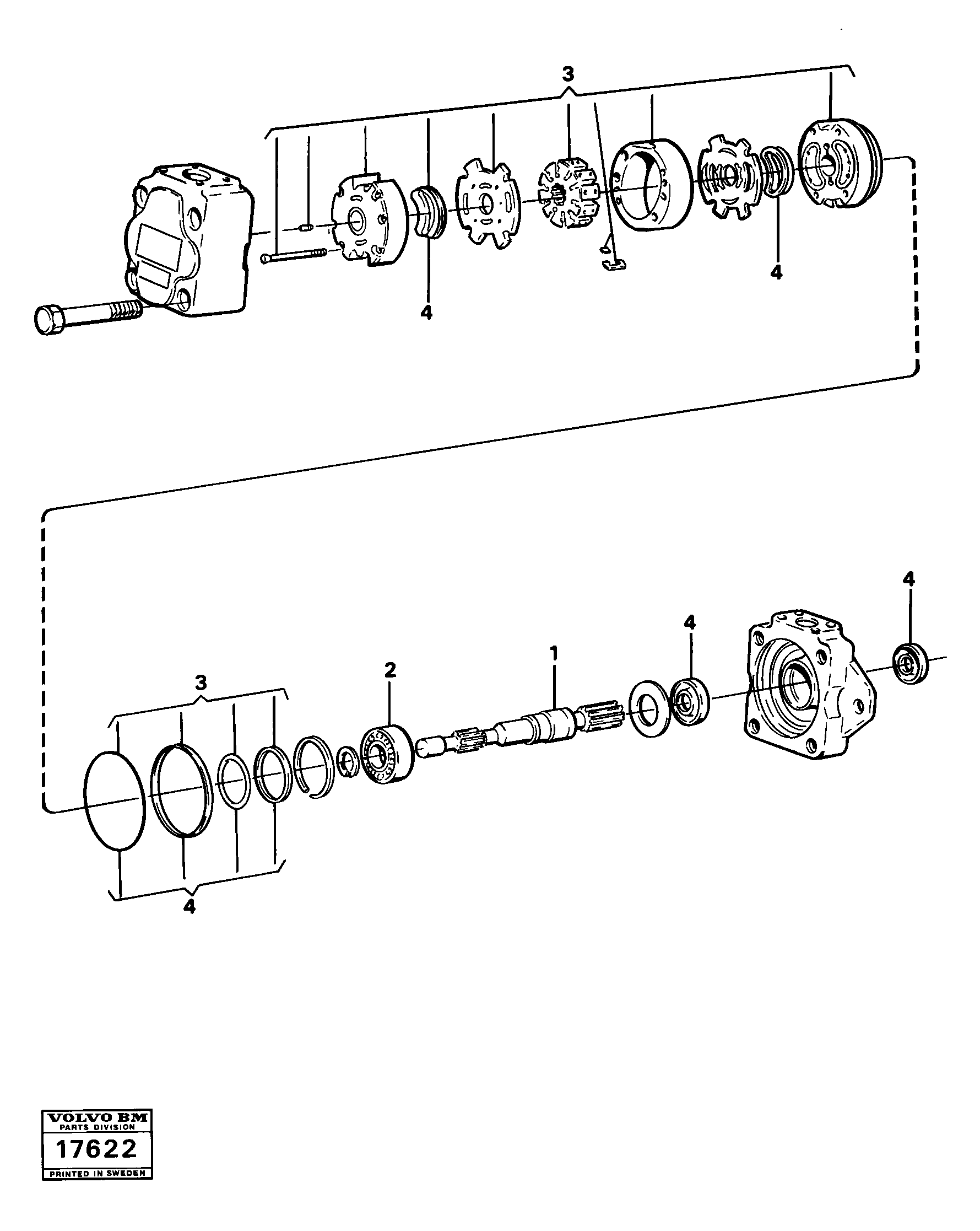 Схема запчастей Volvo L50 - 10023 Vane pump L50 L50 S/N -6400/-60300 USA