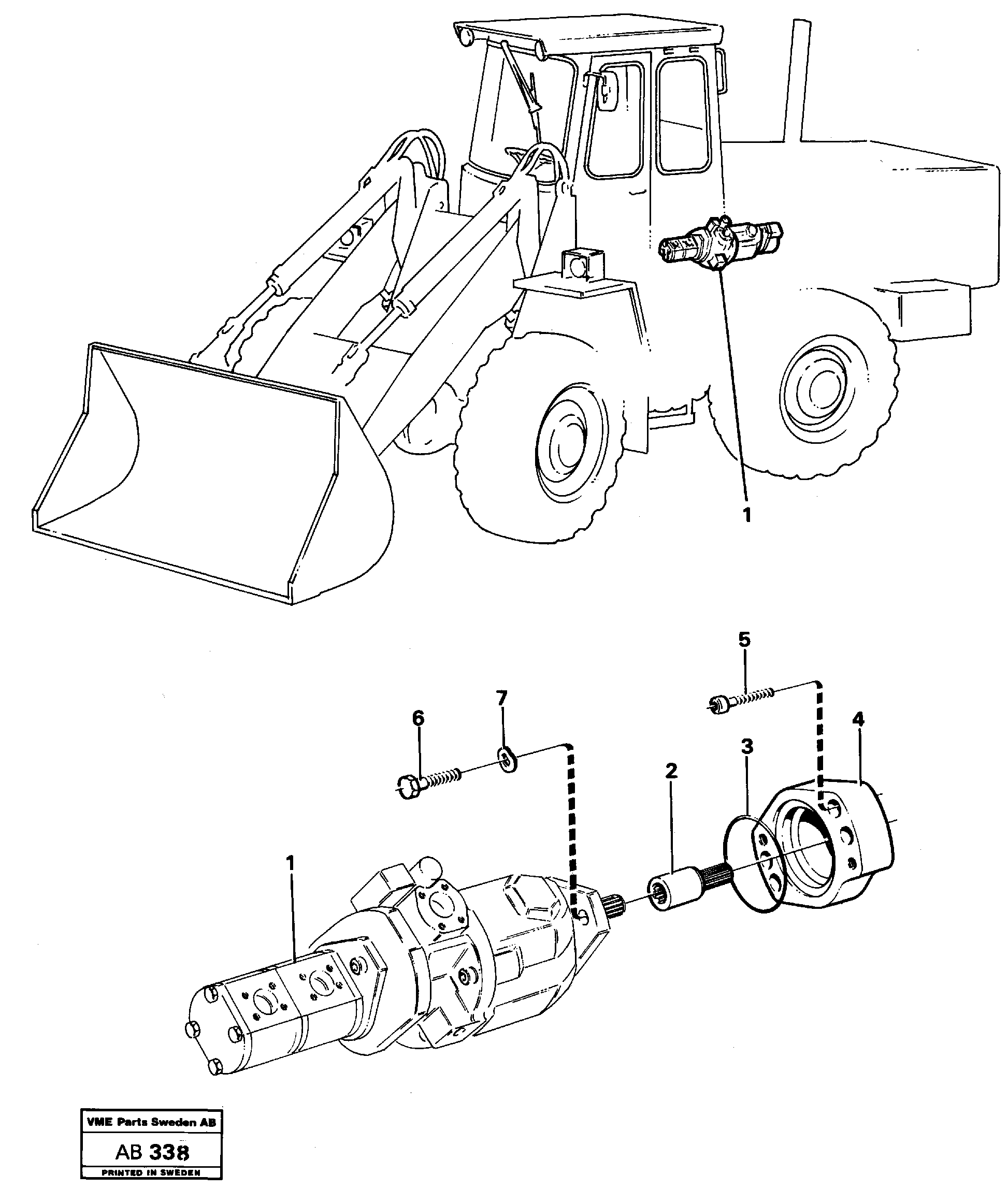 Схема запчастей Volvo L50 - 18255 Hydraulic pump with fitting parts L50 L50 S/N 6401- / 60301- USA