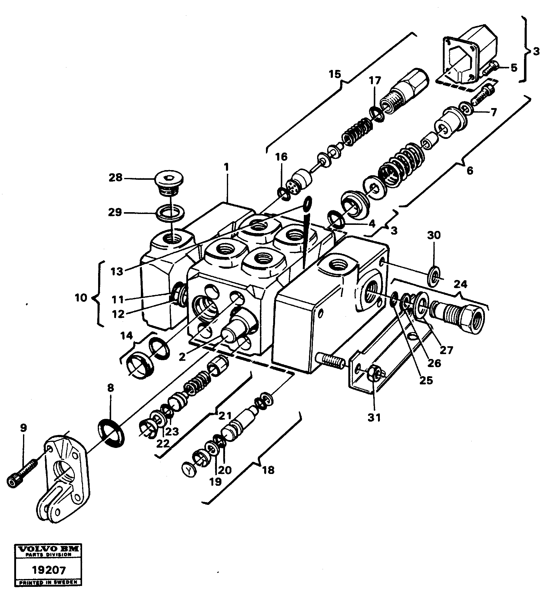 Схема запчастей Volvo L50 - 1259 Hydraulic valve L50 L50 S/N -6400/-60300 USA