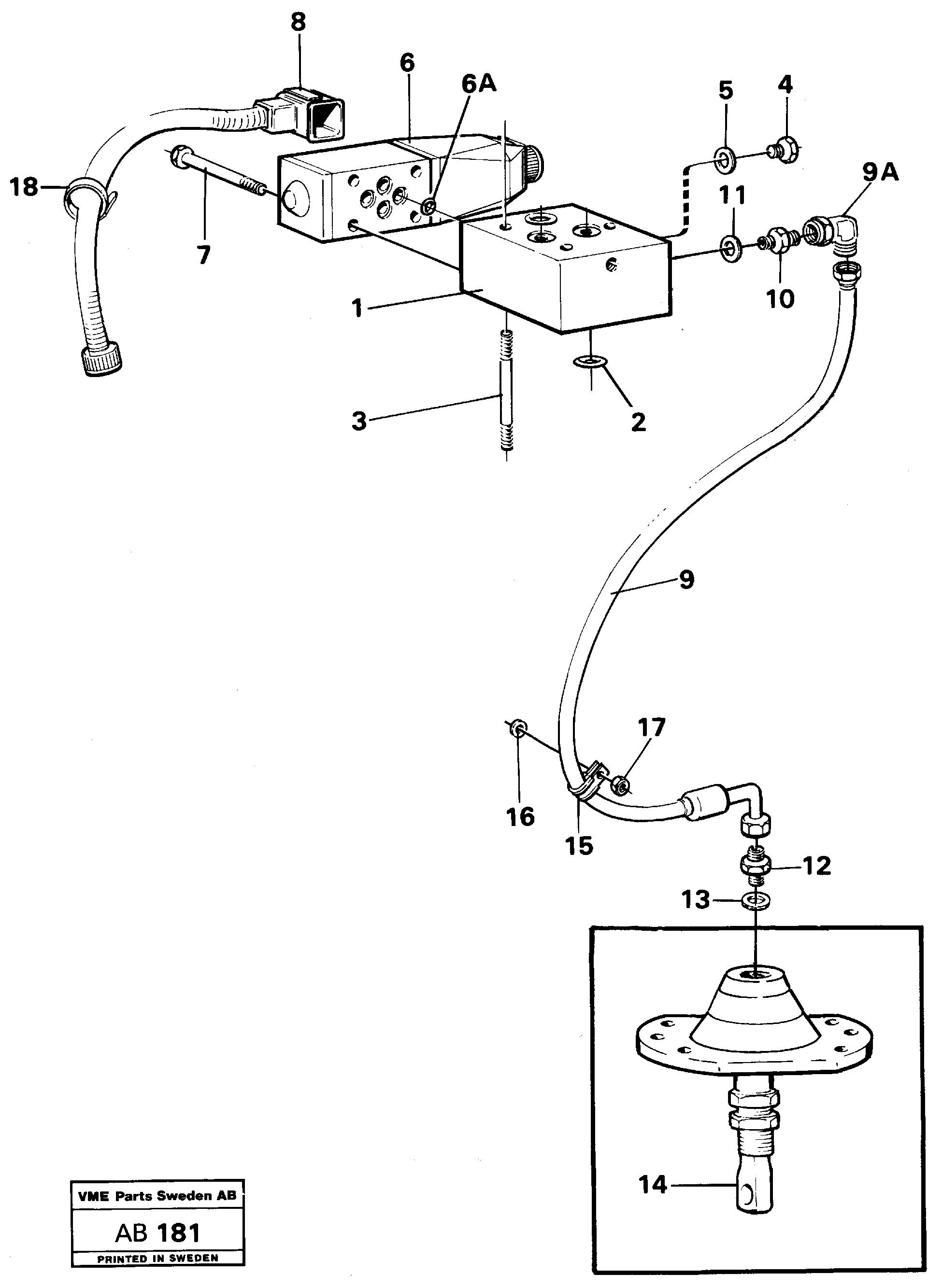 Схема запчастей Volvo L50 - 38832 Differential lock controls L50 L50 S/N 6401- / 60301- USA