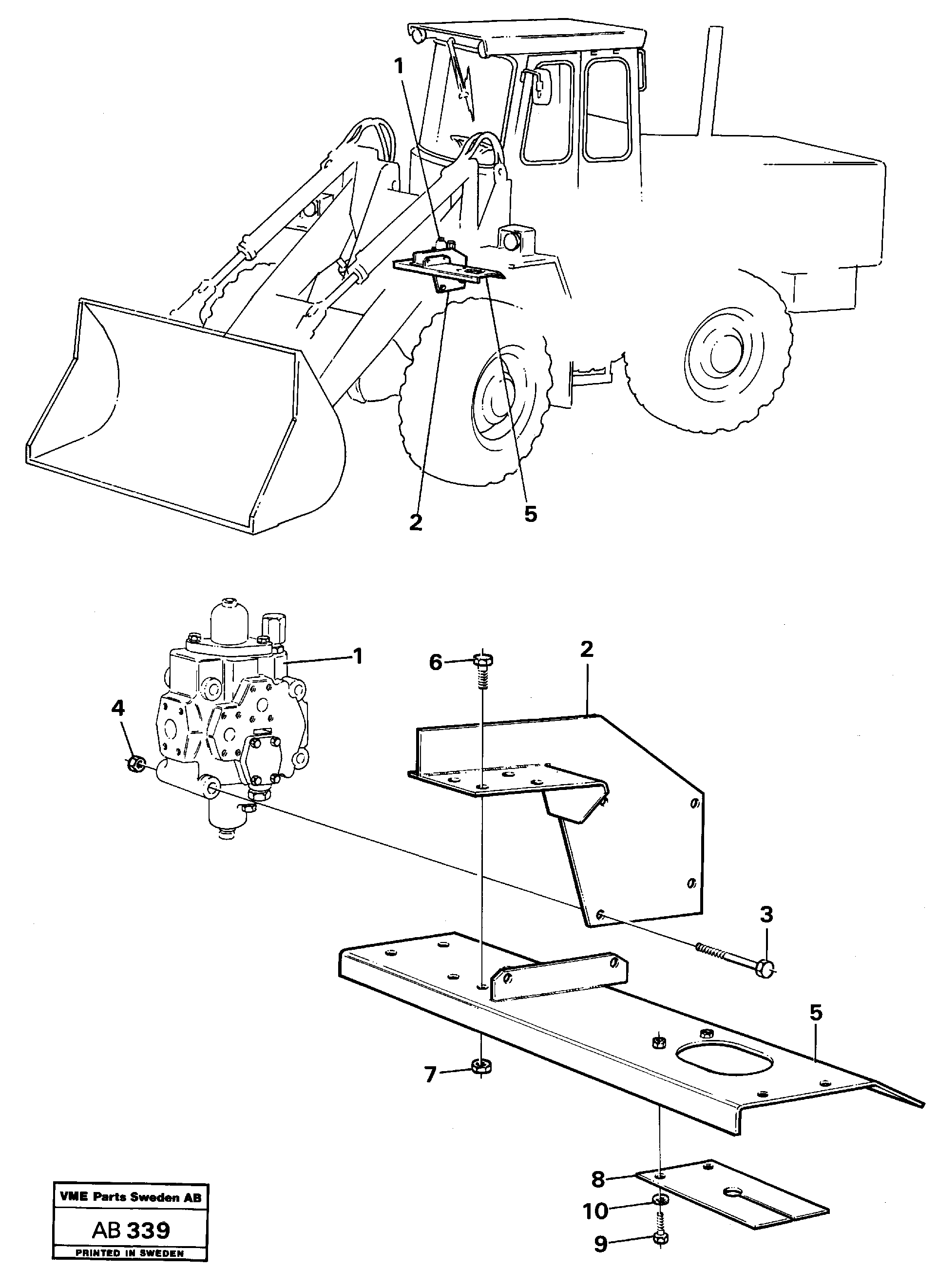 Схема запчастей Volvo L50 - 41212 Control valve with fitting parts L50 L50 S/N 6401- / 60301- USA