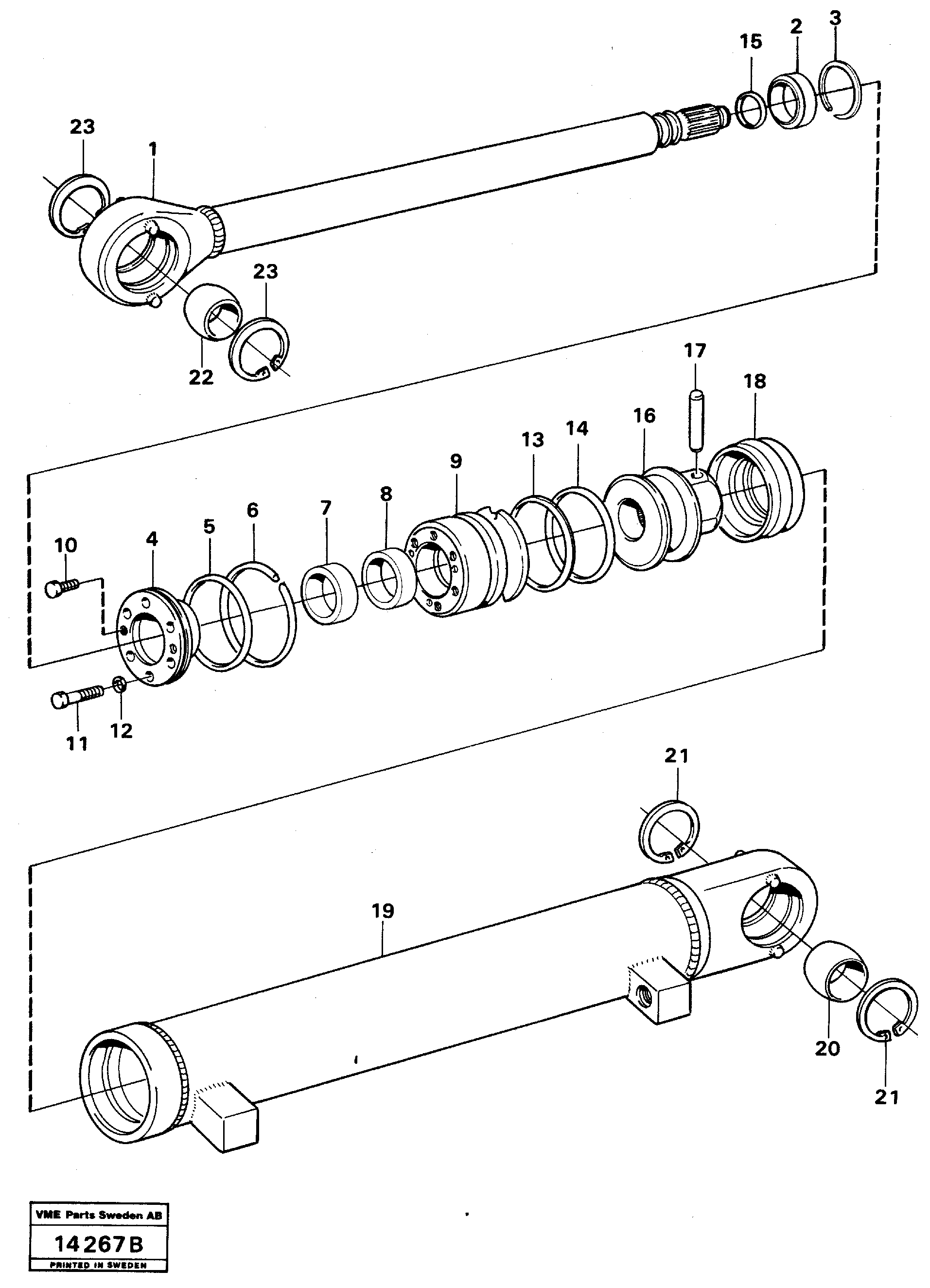 Схема запчастей Volvo L50 - 47646 Hydraulic cylinder, tilt L50 L50 S/N -6400/-60300 USA