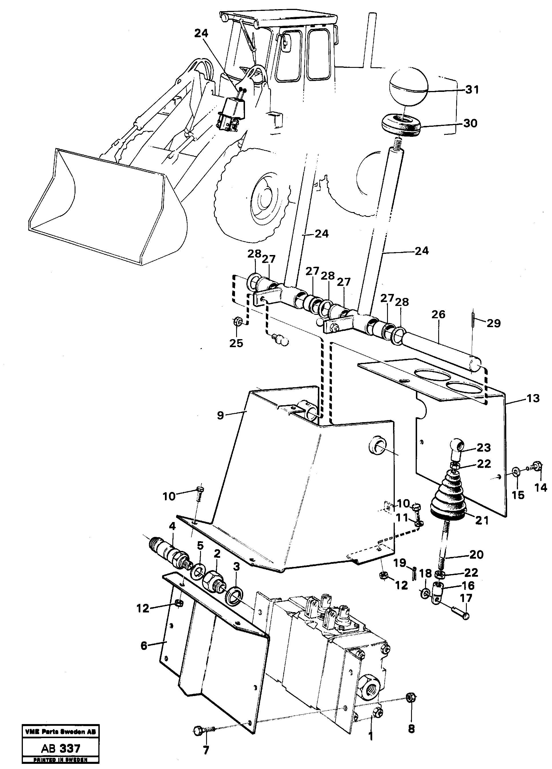 Схема запчастей Volvo L50 - 99321 Controls for hydraulic valve 5:th and 6:th function L50 L50 S/N 6401- / 60301- USA