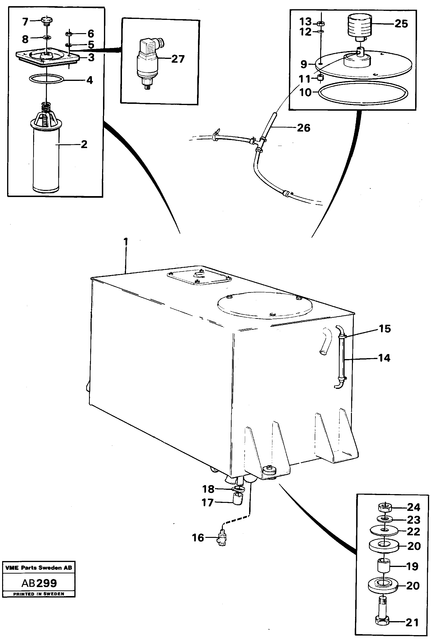 Схема запчастей Volvo L50 - 9959 Гидробак L50 L50 S/N 6401- / 60301- USA