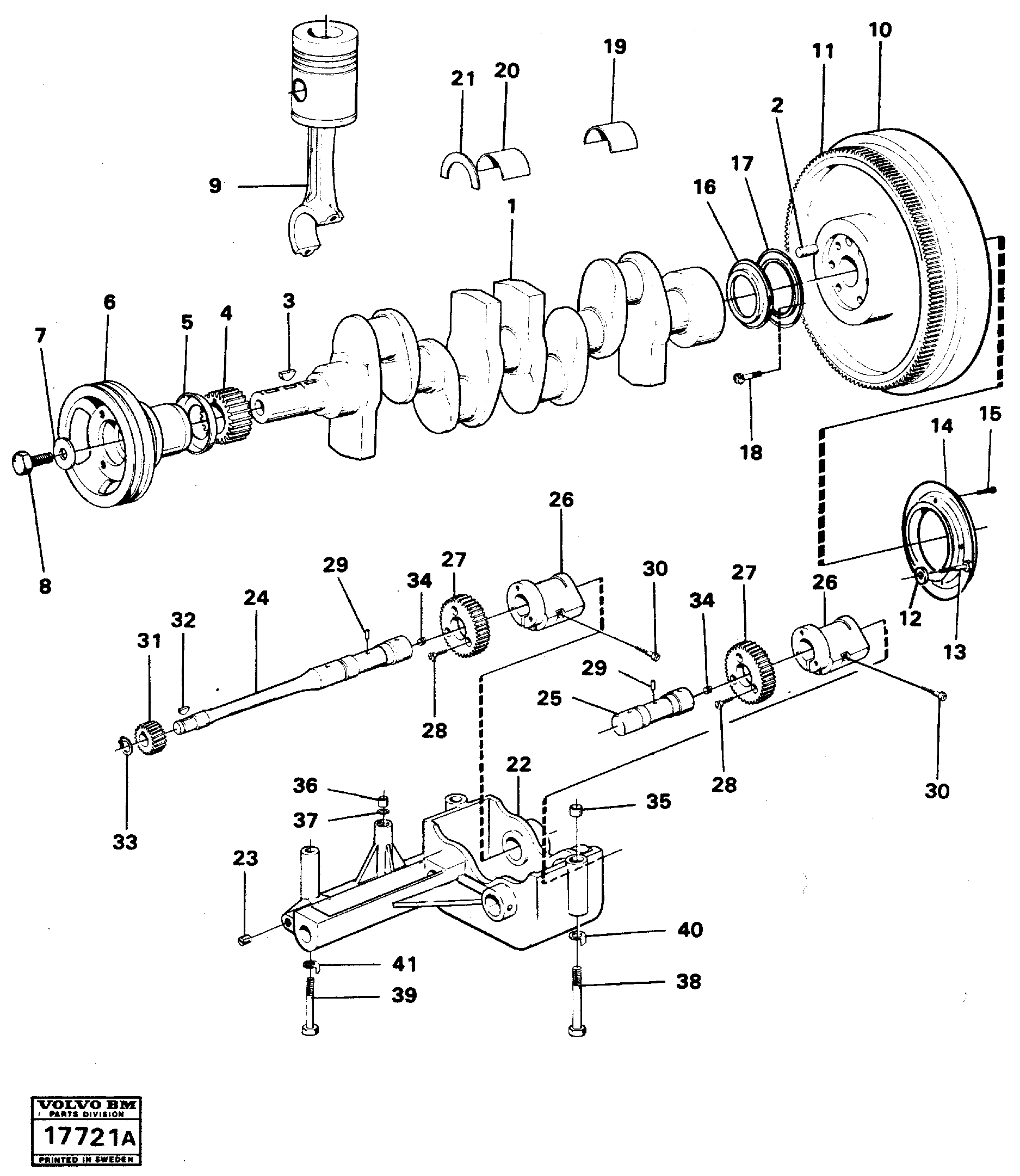 Схема запчастей Volvo L50 - 15389 Crankshaft balancing L50 L50 S/N -6400/-60300 USA