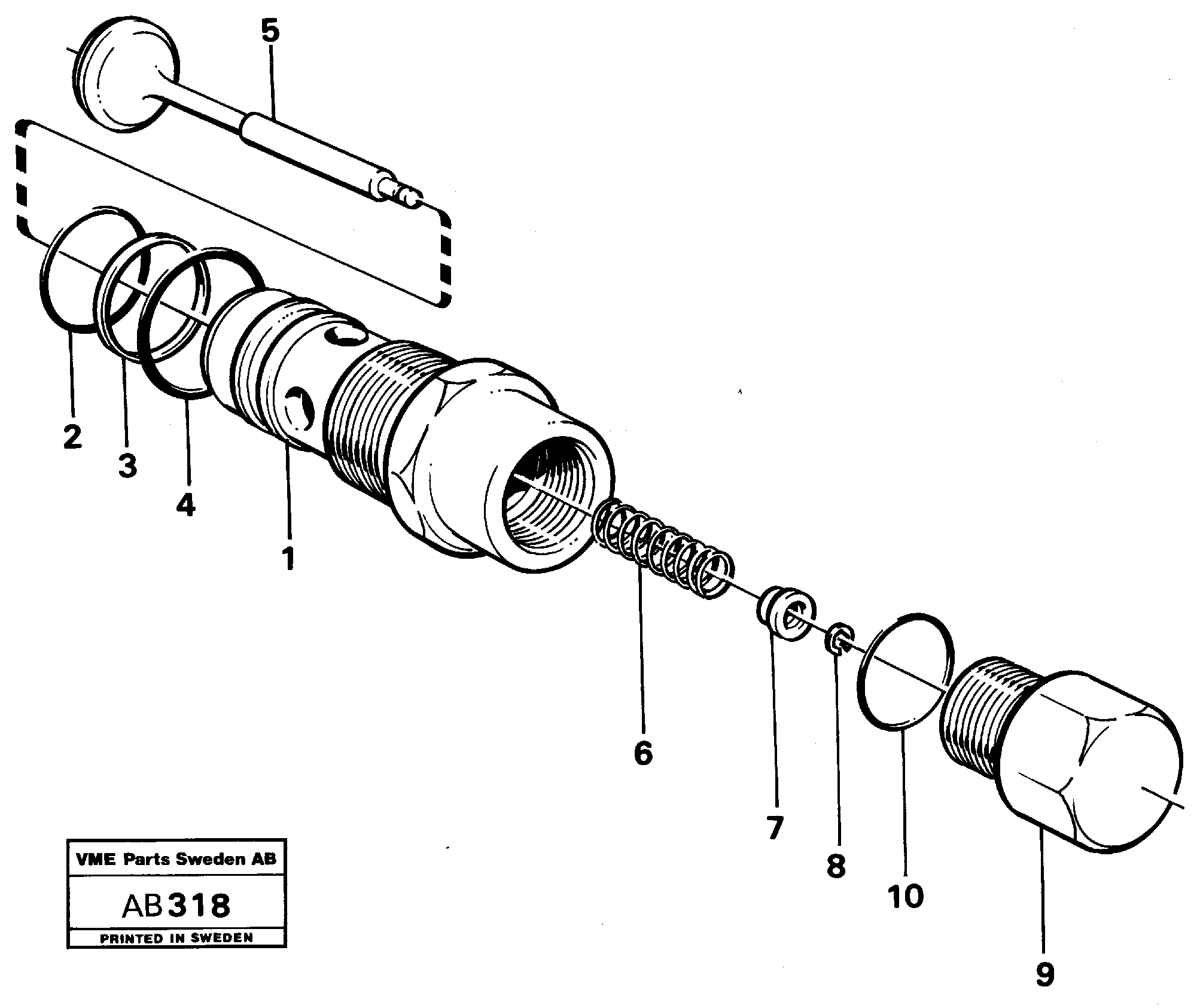 Схема запчастей Volvo L50 - 9967 Клапан обратный L50 L50 S/N 6401- / 60301- USA