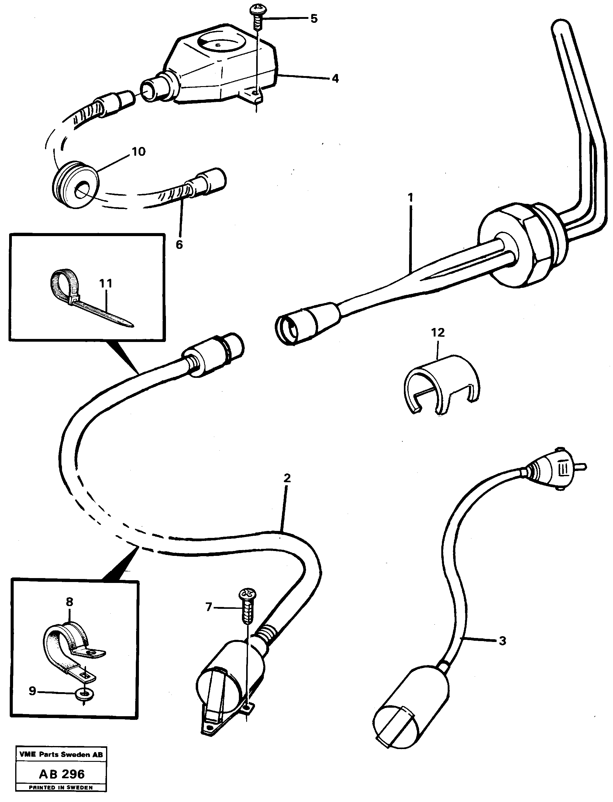 Схема запчастей Volvo L50 - 100754 Engine heater L50 L50 S/N 6401- / 60301- USA