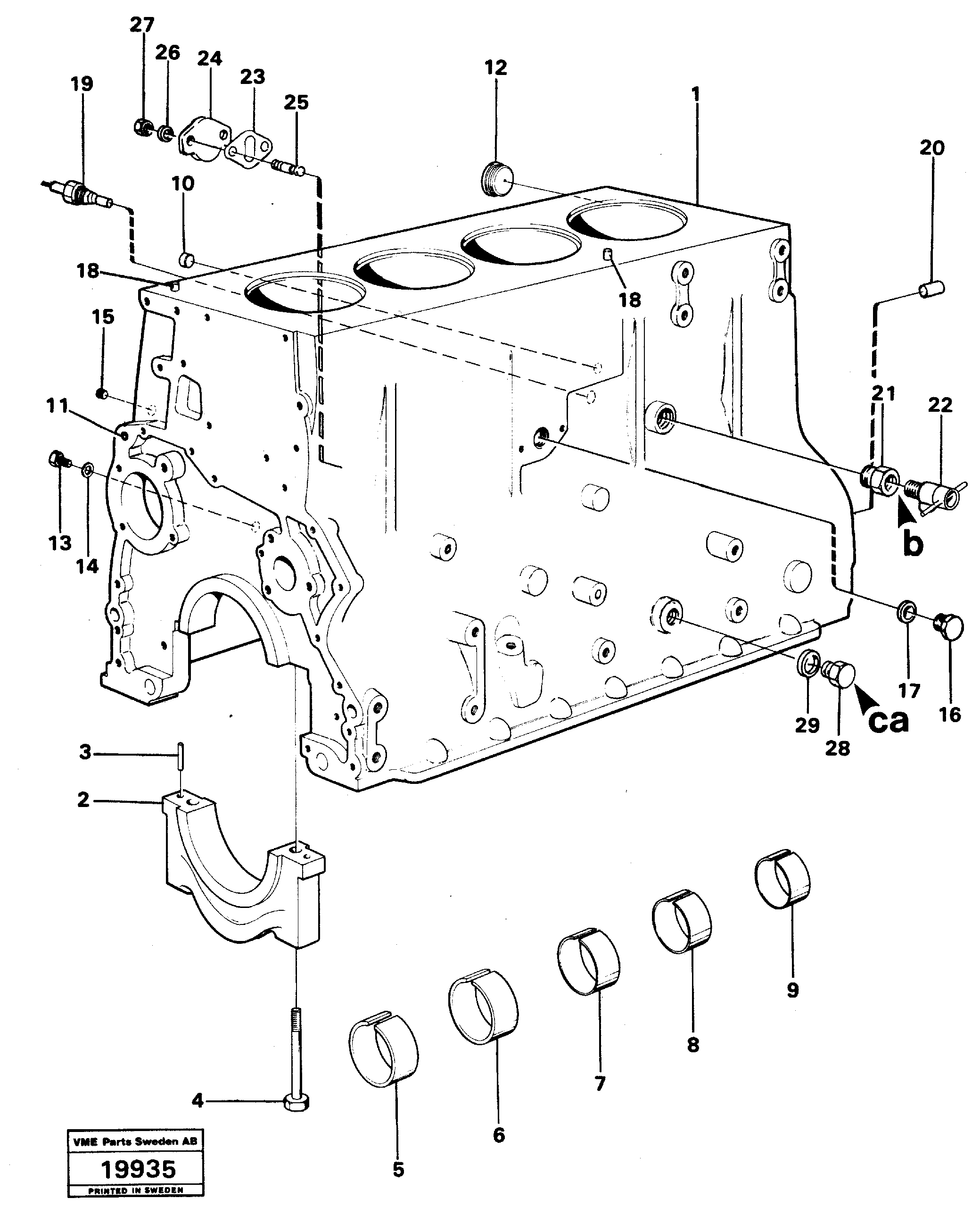 Схема запчастей Volvo L50 - 98037 Блок цилиндров L50 L50 S/N -6400/-60300 USA