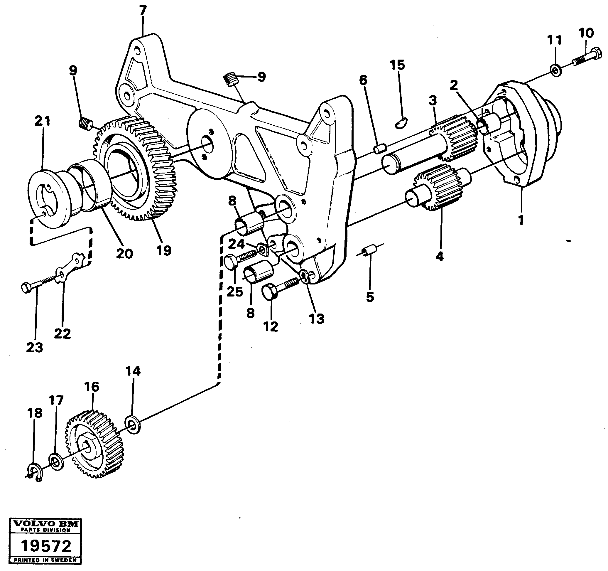 Схема запчастей Volvo L50 - 15395 Насос масляный L50 L50 S/N -6400/-60300 USA