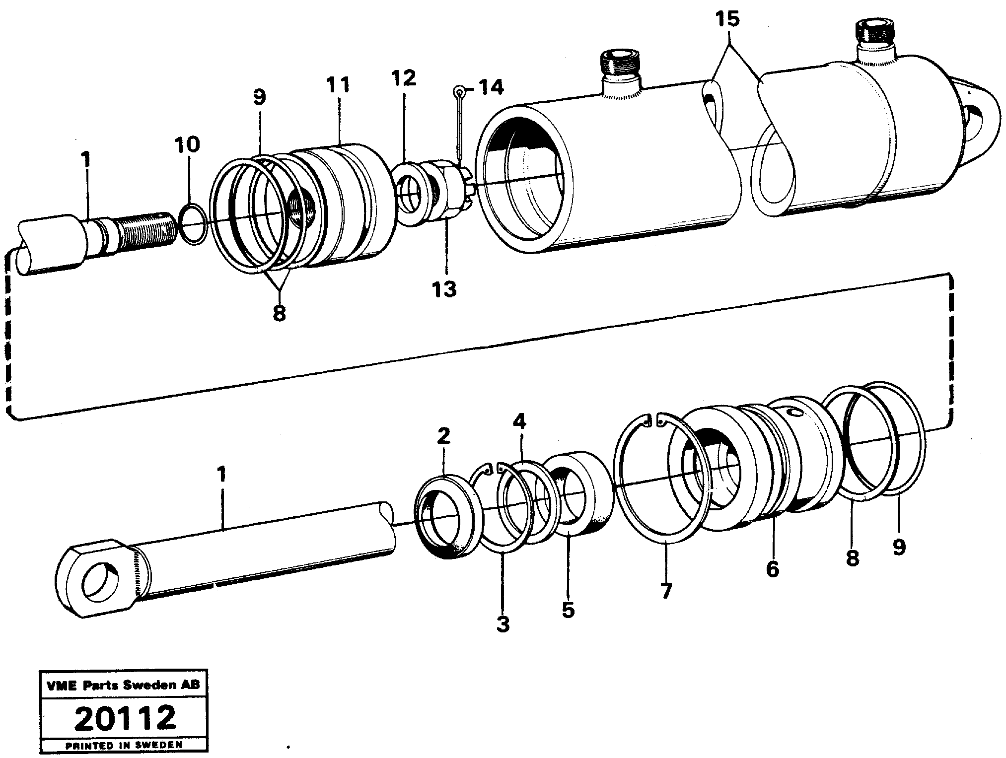 Схема запчастей Volvo L50 - 20600 Hydraulic cylinder L50 L50 S/N -6400/-60300 USA