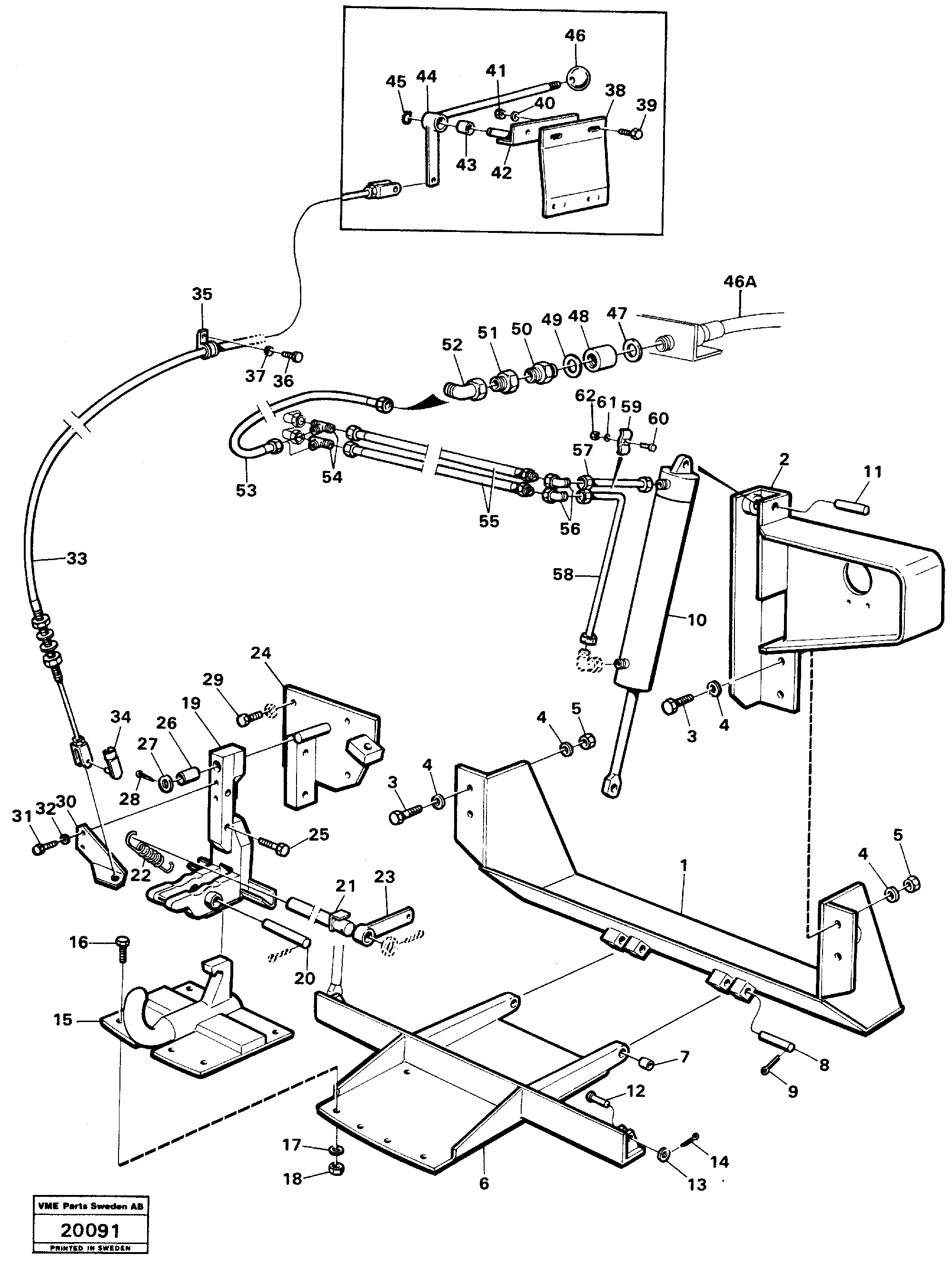 Схема запчастей Volvo L50 - 8647 Towing hitch L50 L50 S/N -6400/-60300 USA