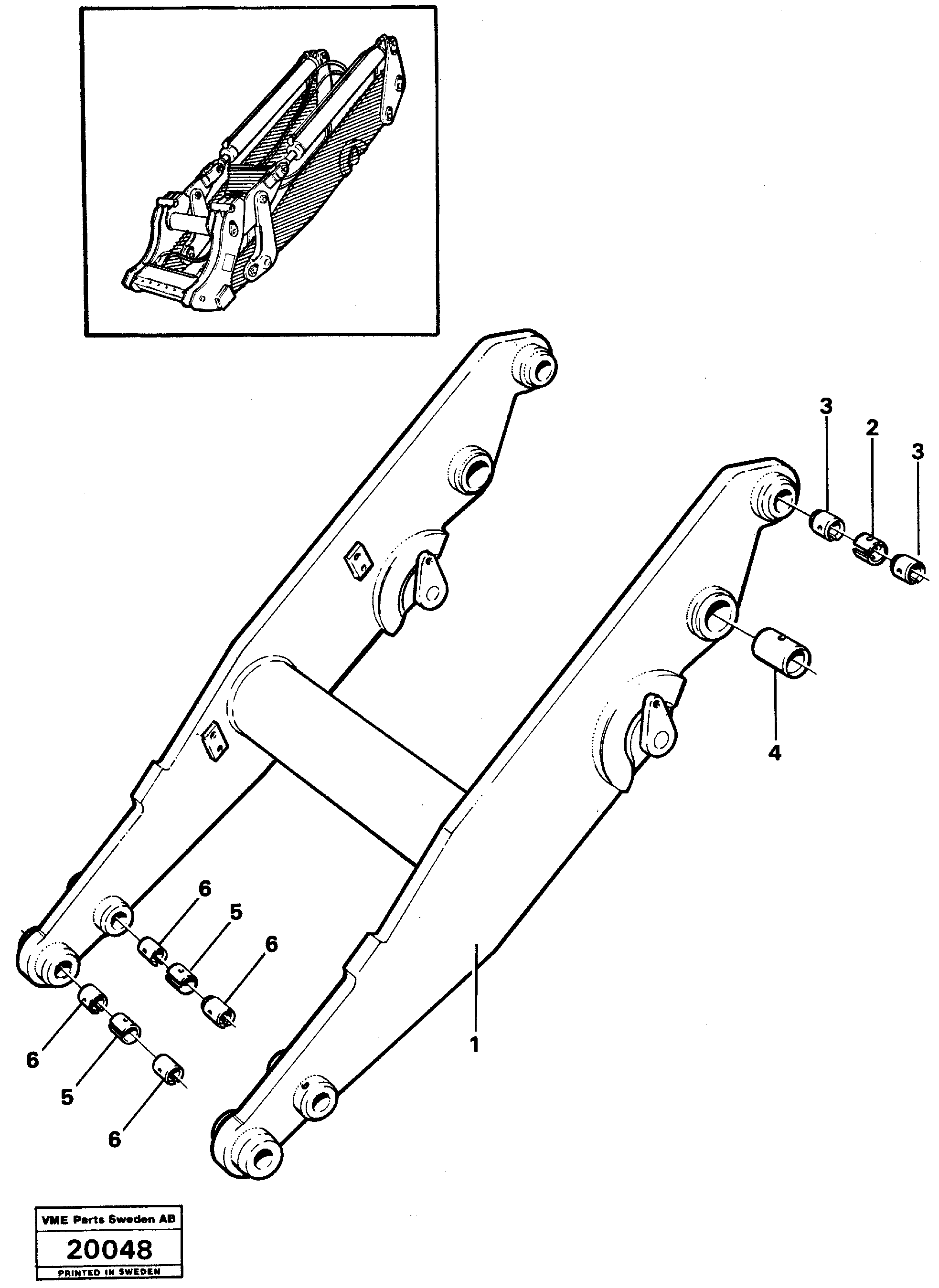 Схема запчастей Volvo L50 - 10052 Lifting framework L50 L50 S/N -6400/-60300 USA