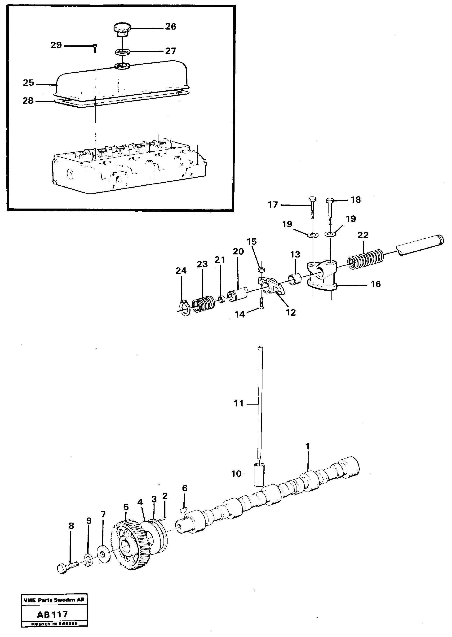 Схема запчастей Volvo L50 - 5107 Valve mechanism L50 L50 S/N 6401- / 60301- USA