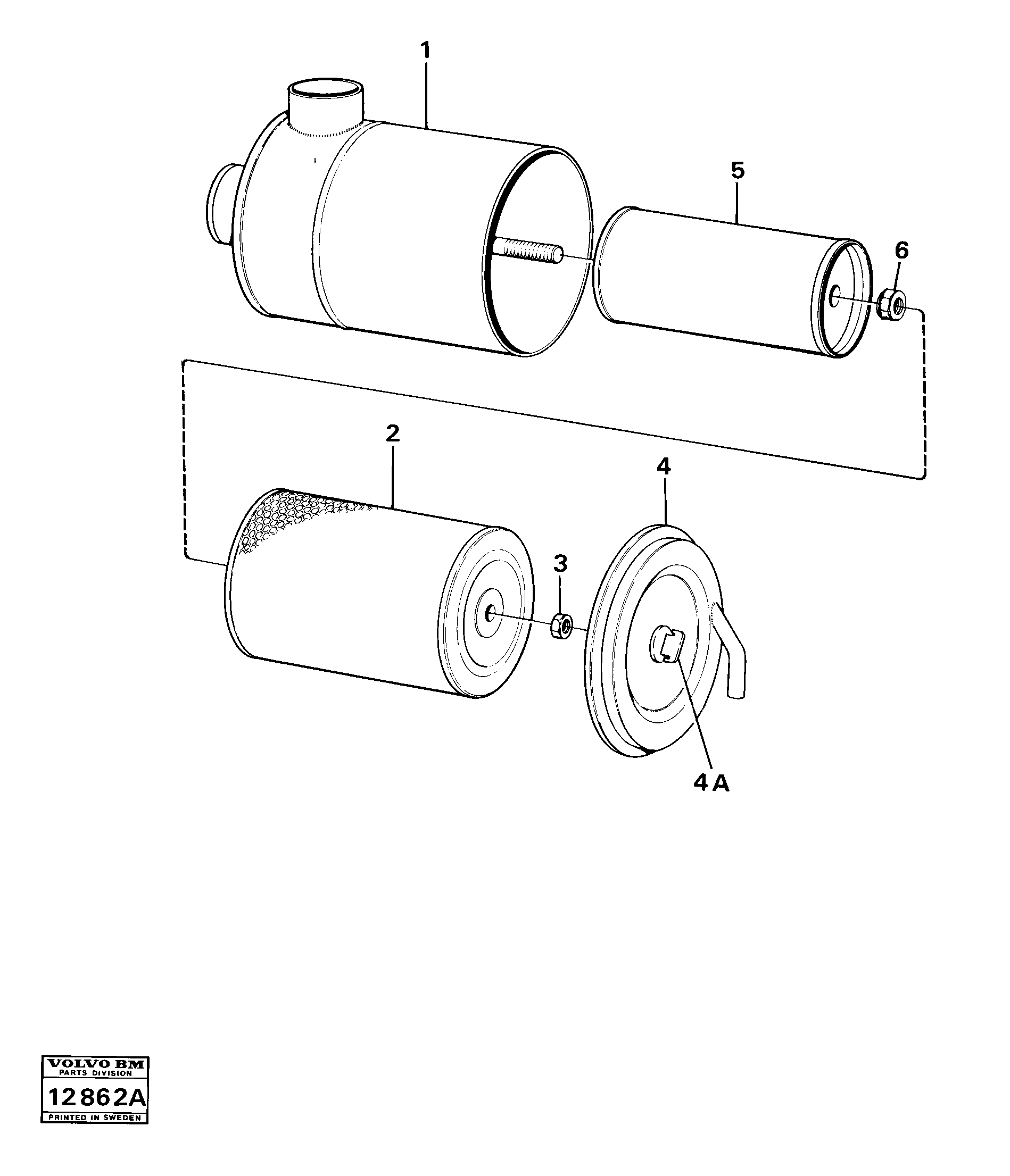 Схема запчастей Volvo L50 - 10629 Фильтр воздушный L50 L50 S/N -6400/-60300 USA