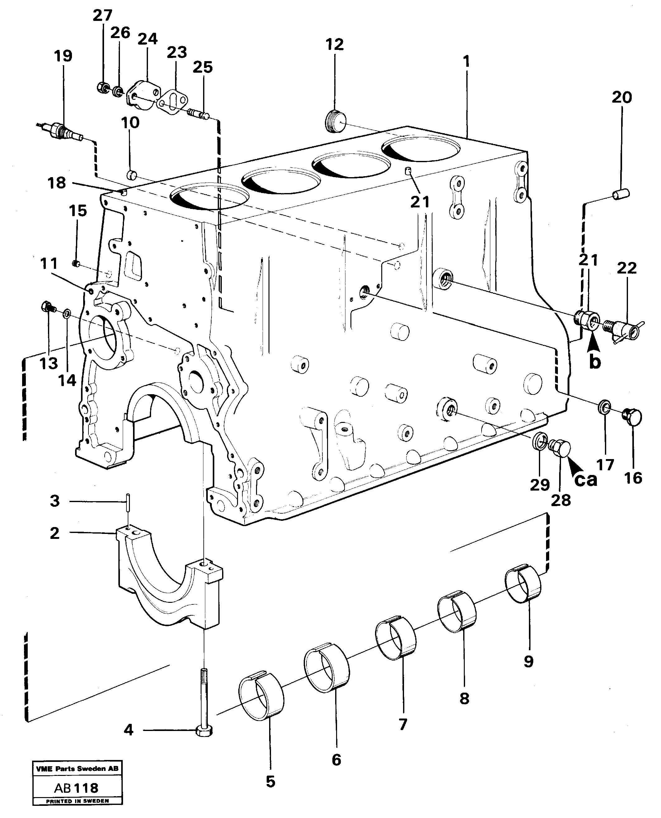 Схема запчастей Volvo L50 - 99781 Блок цилиндров L50 L50 S/N 6401- / 60301- USA