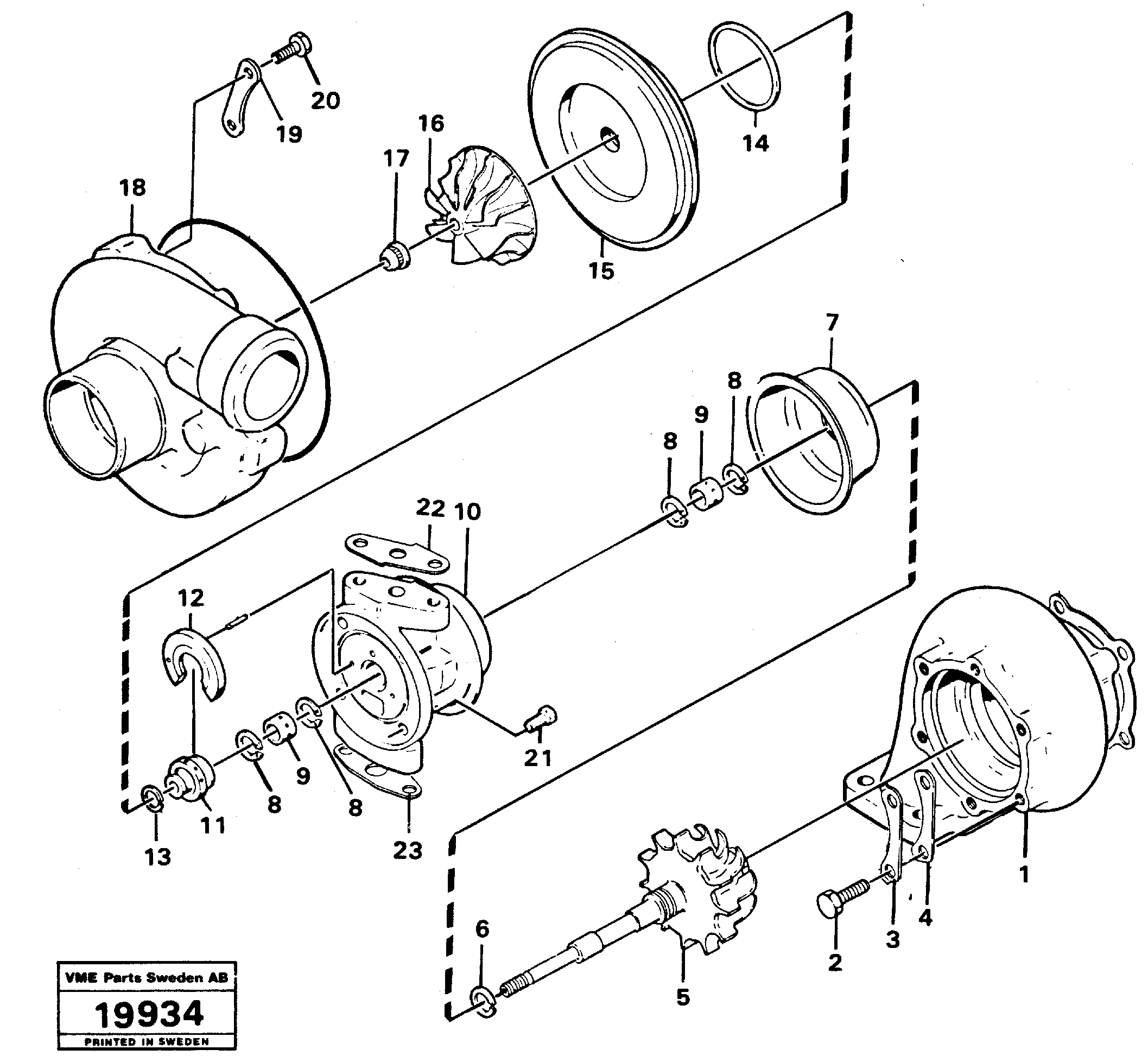 Схема запчастей Volvo L50 - 13031 Turbo-compressor L50 L50 S/N -6400/-60300 USA