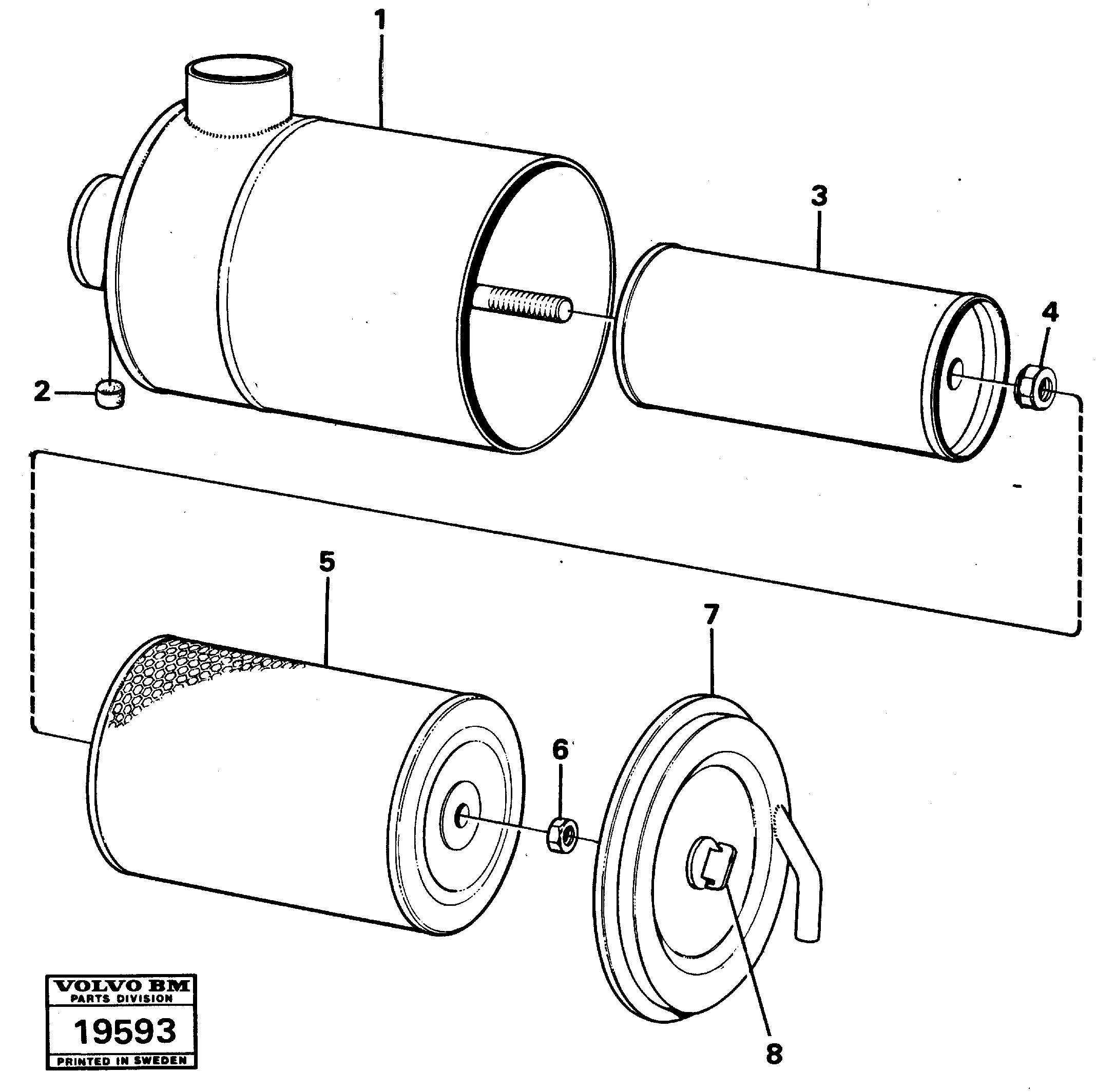 Схема запчастей Volvo L50 - 16693 Фильтр воздушный L50 L50 S/N -6400/-60300 USA