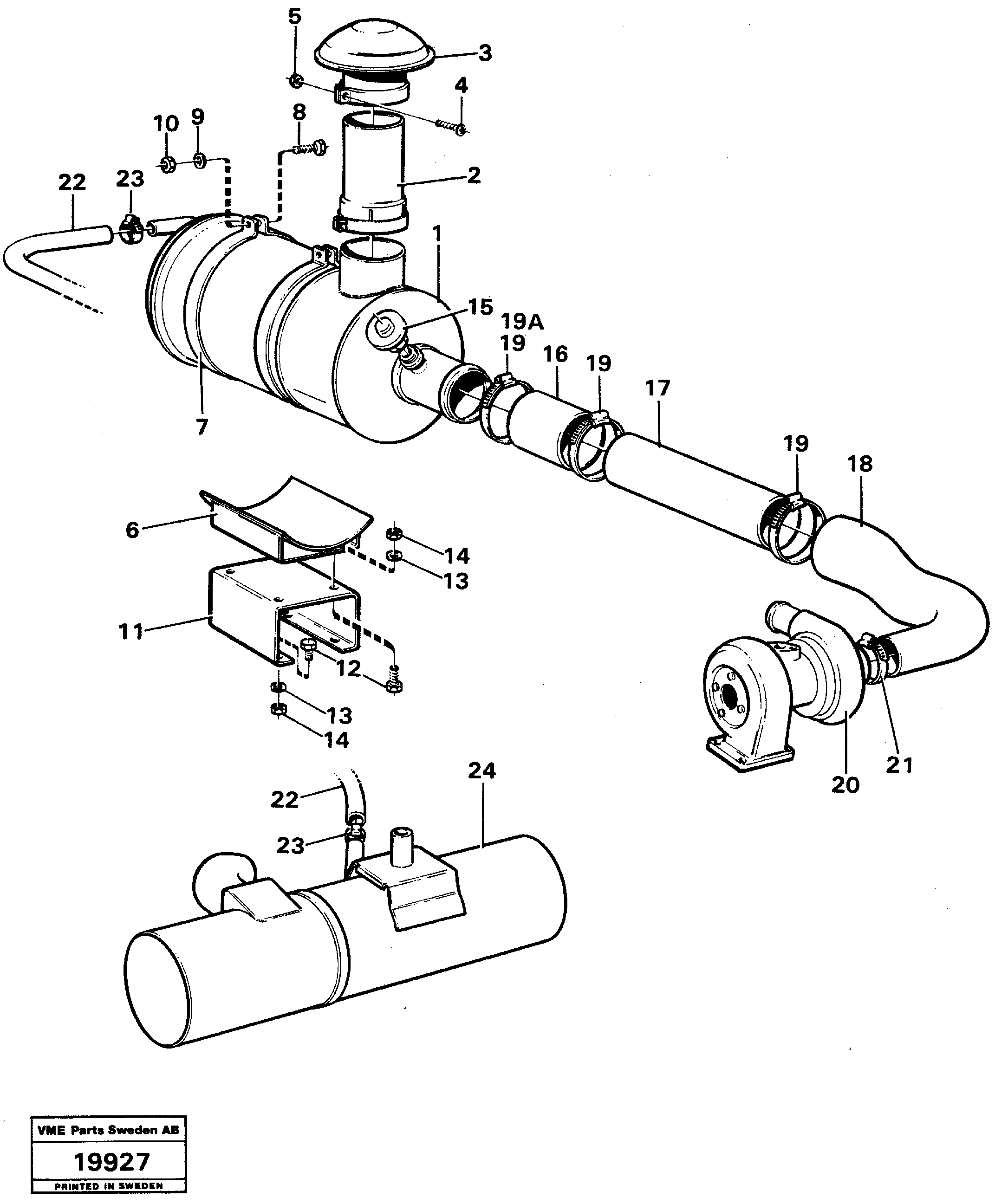 Схема запчастей Volvo L50 - 36635 Inlet system L50 L50 S/N -6400/-60300 USA