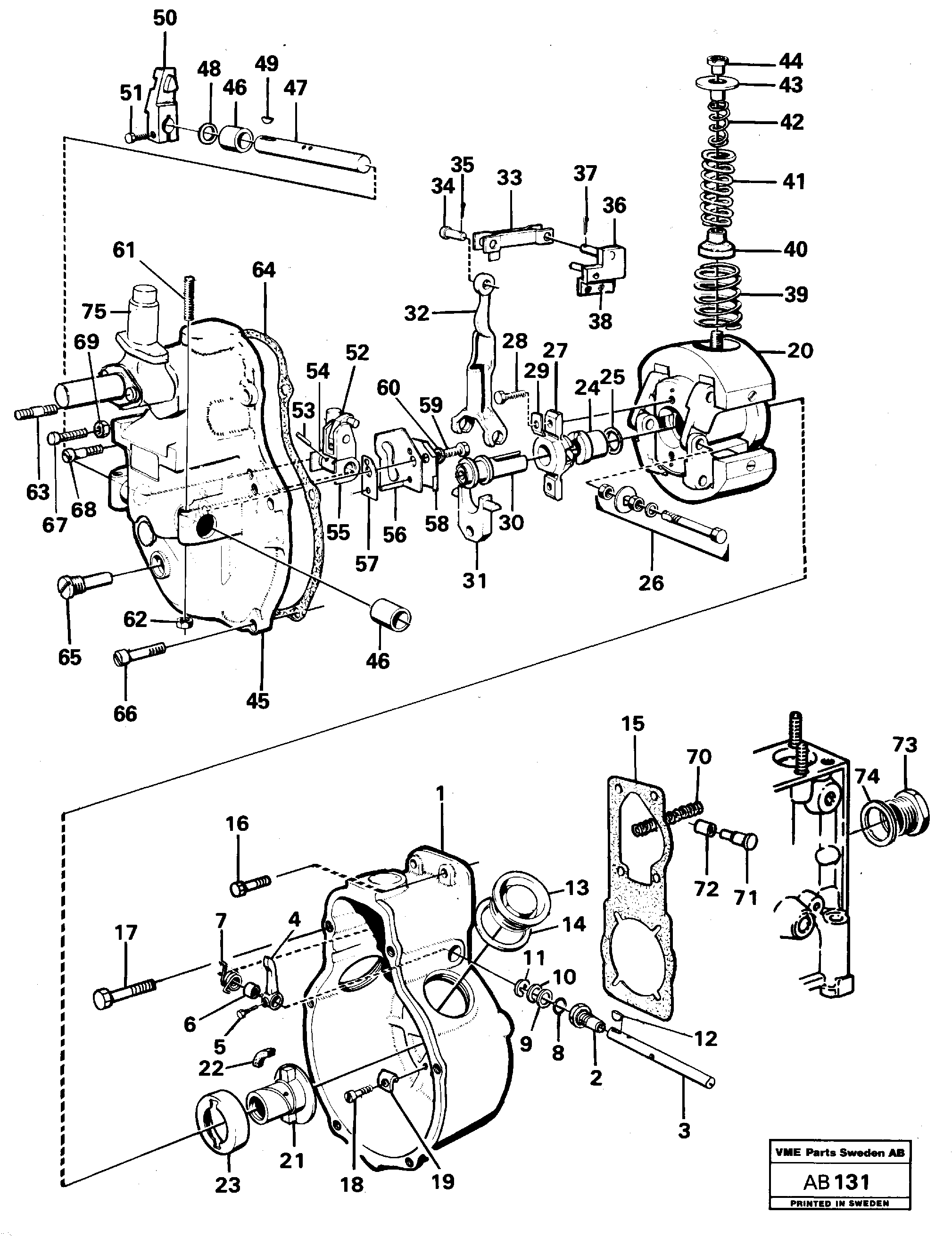 Схема запчастей Volvo L50 - 70218 Centrifugal governor L50 L50 S/N 6401- / 60301- USA