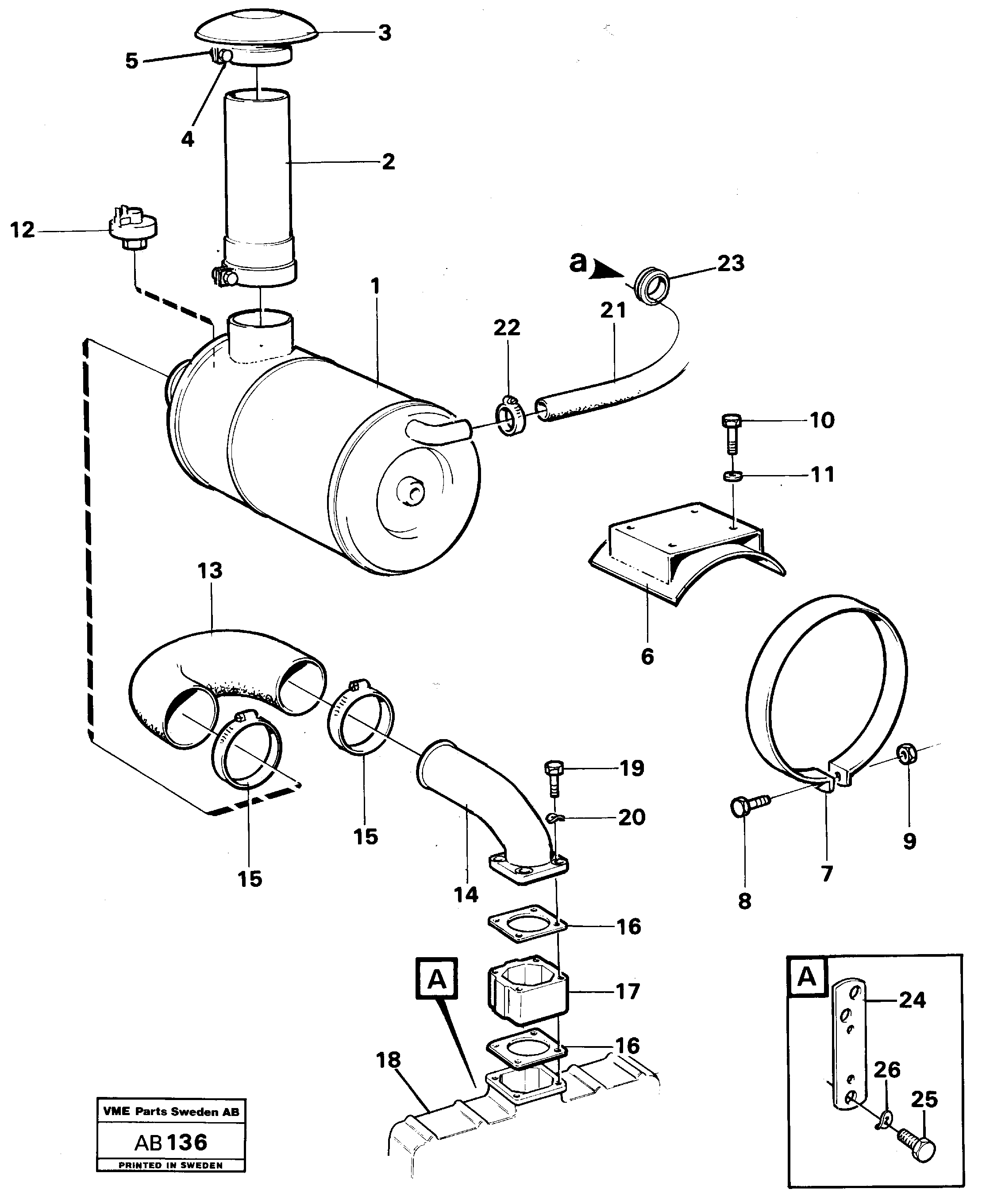 Схема запчастей Volvo L50 - 72031 Система впуска L50 L50 S/N 6401- / 60301- USA