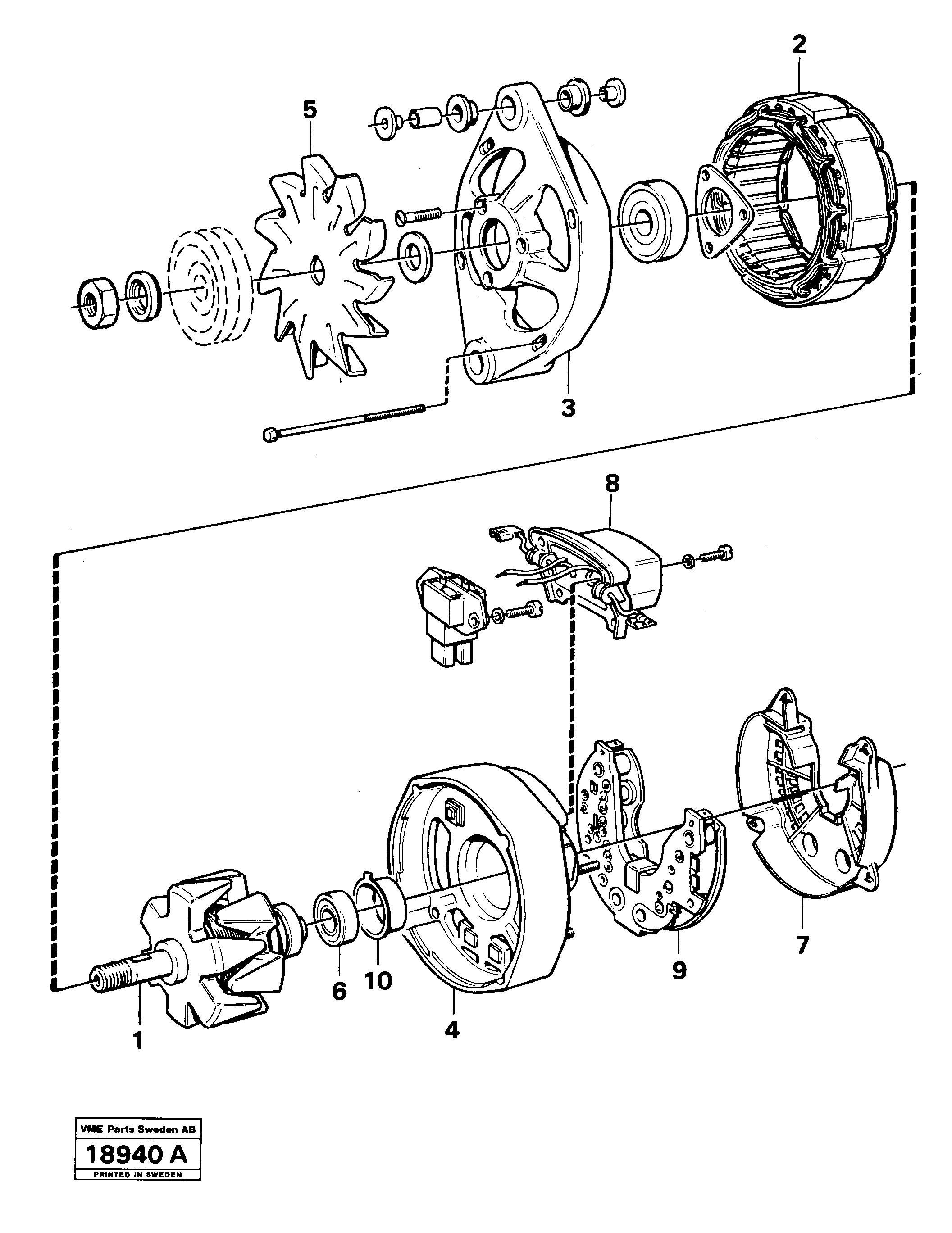 Схема запчастей Volvo L50 - 13039 Alternator L50 L50 S/N -6400/-60300 USA