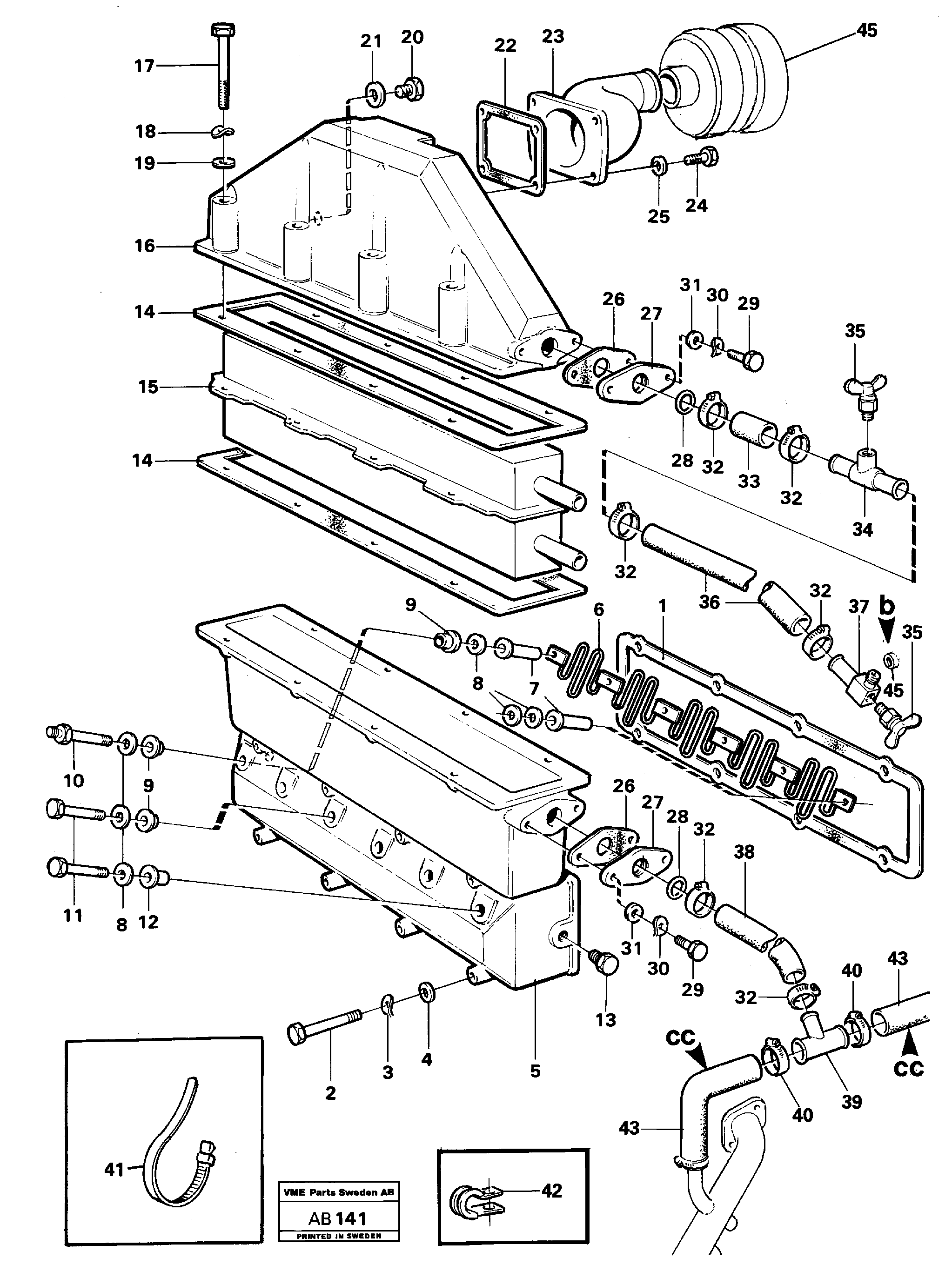 Схема запчастей Volvo L50 - 81628 Intercooler L50 L50 S/N 6401- / 60301- USA