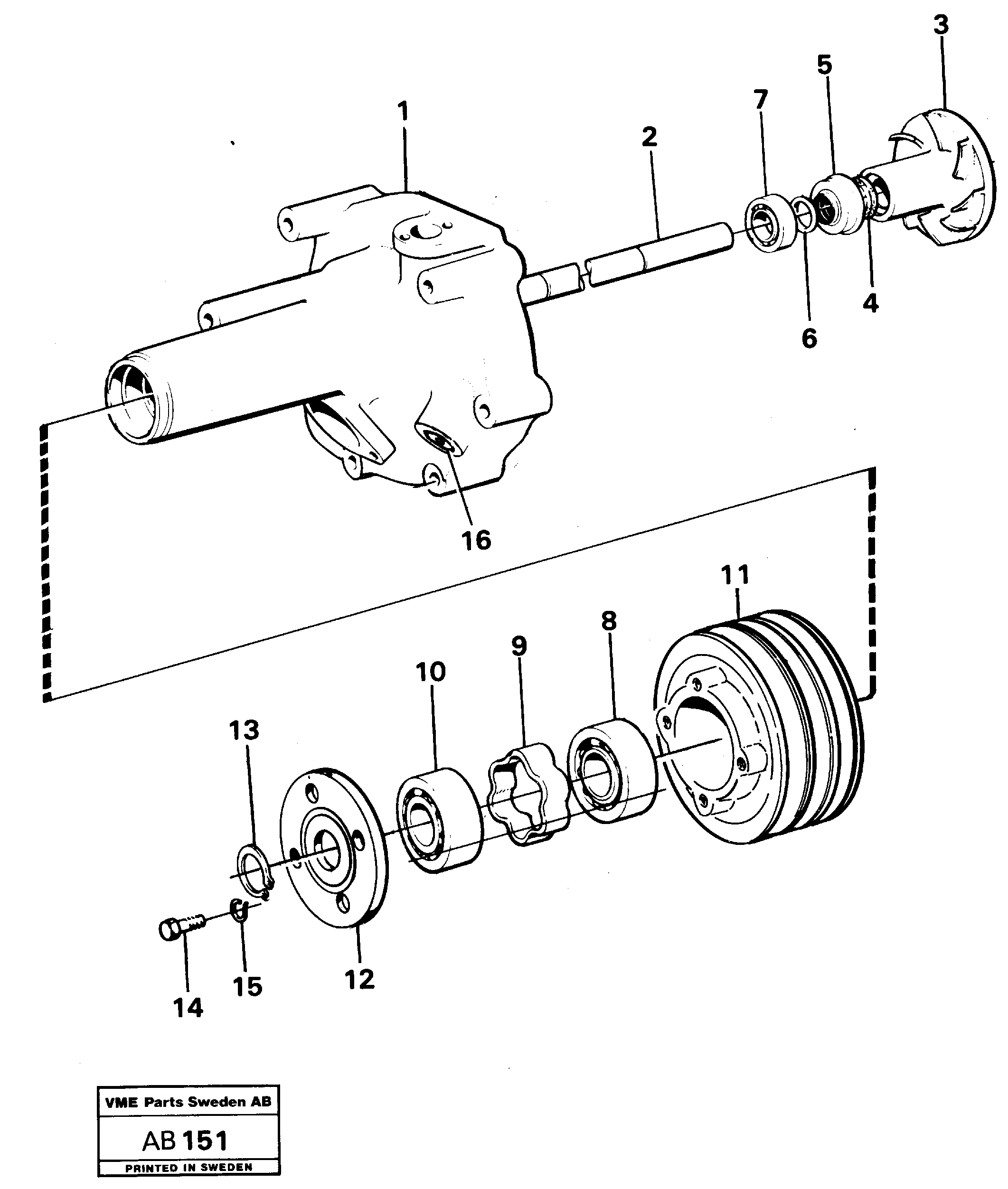 Схема запчастей Volvo L50 - 5124 Водяной насос L50 L50 S/N 6401- / 60301- USA