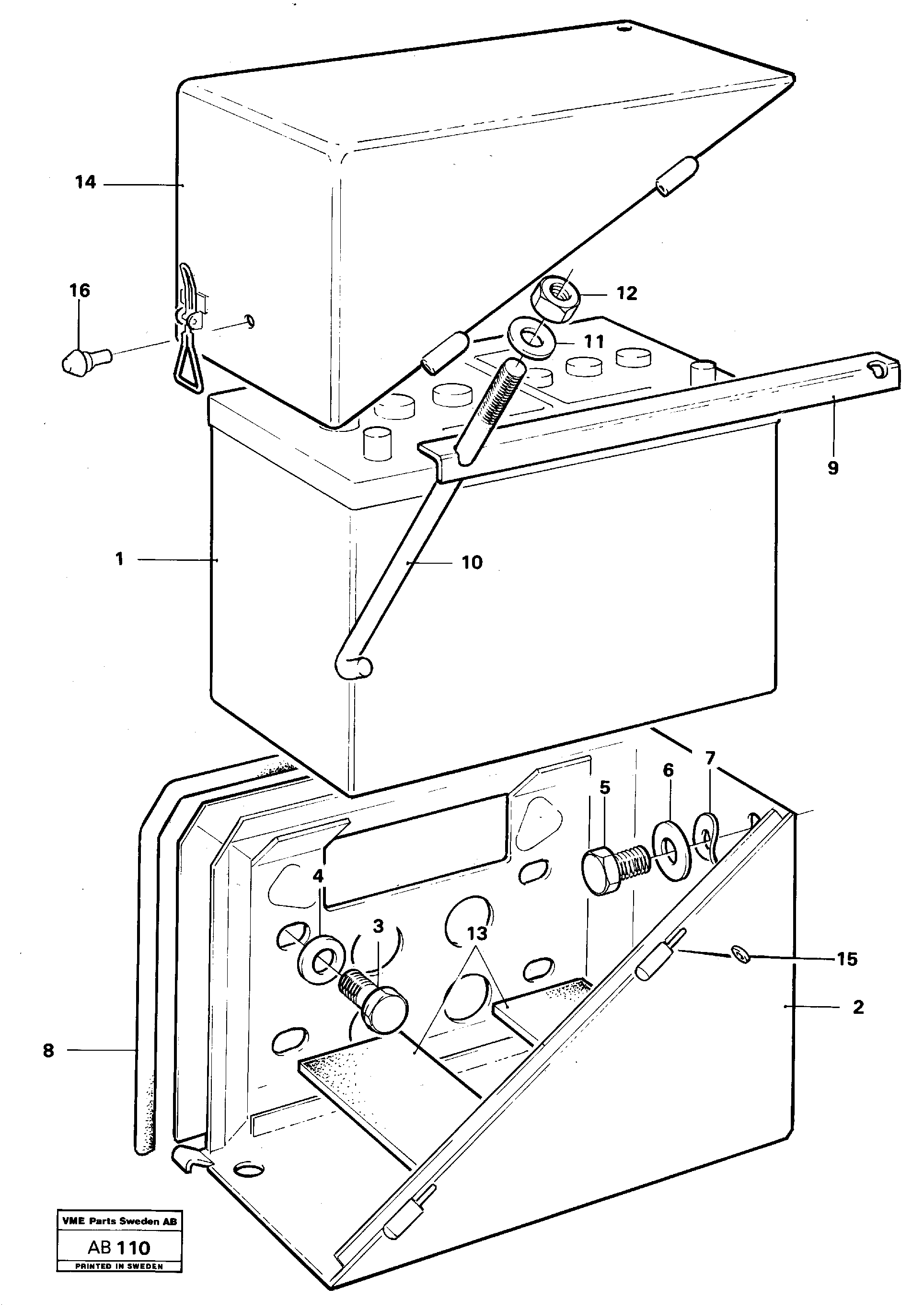 Схема запчастей Volvo L50 - 24672 Battery box L50 L50 S/N 6401- / 60301- USA