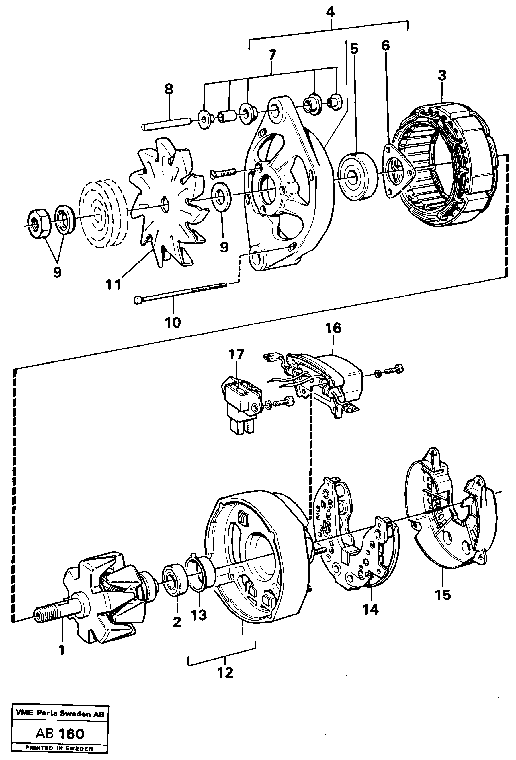 Схема запчастей Volvo L50 - 5126 Alternator L50 L50 S/N 6401- / 60301- USA