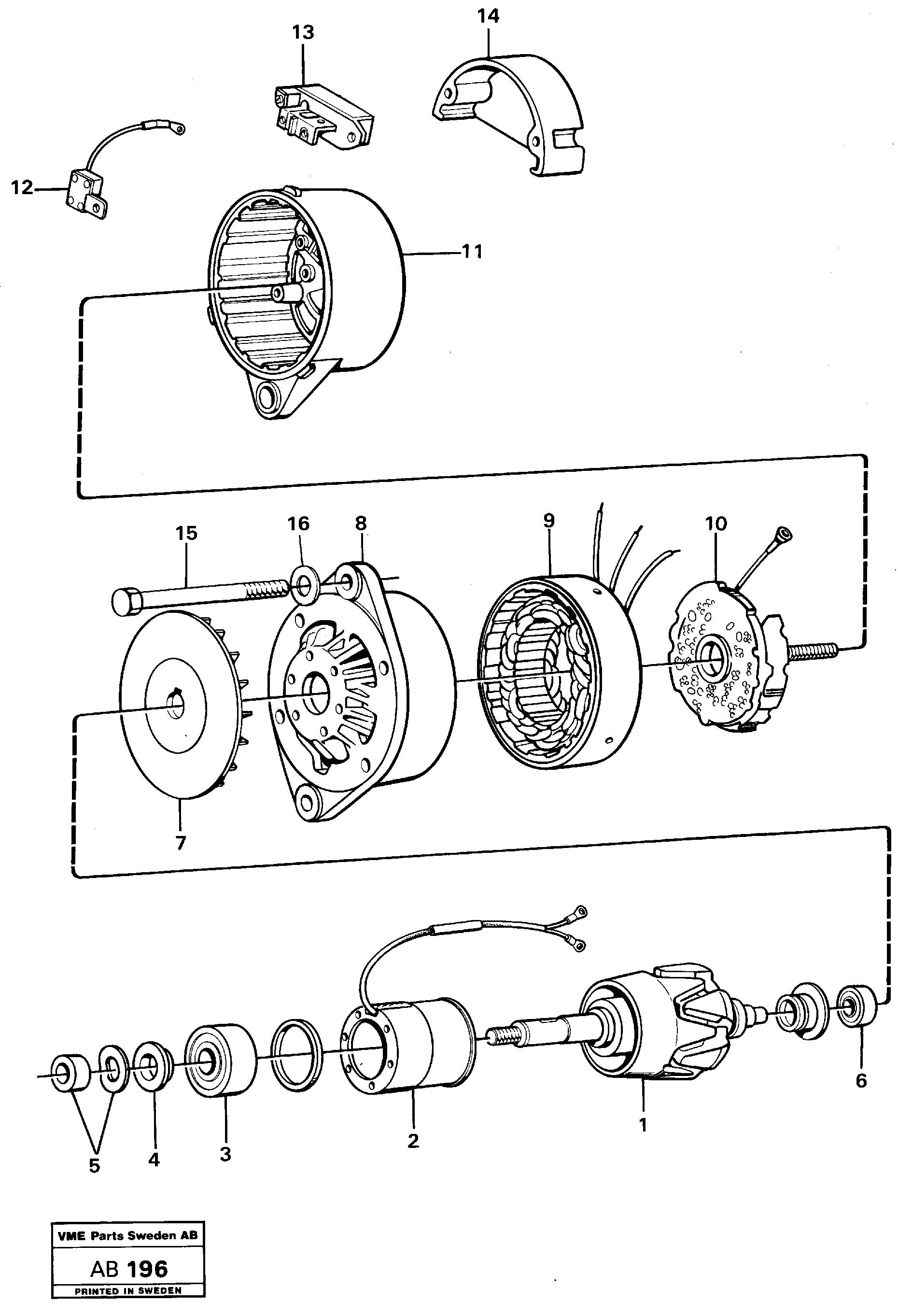 Схема запчастей Volvo L50 - 5127 Alternator L50 L50 S/N 6401- / 60301- USA