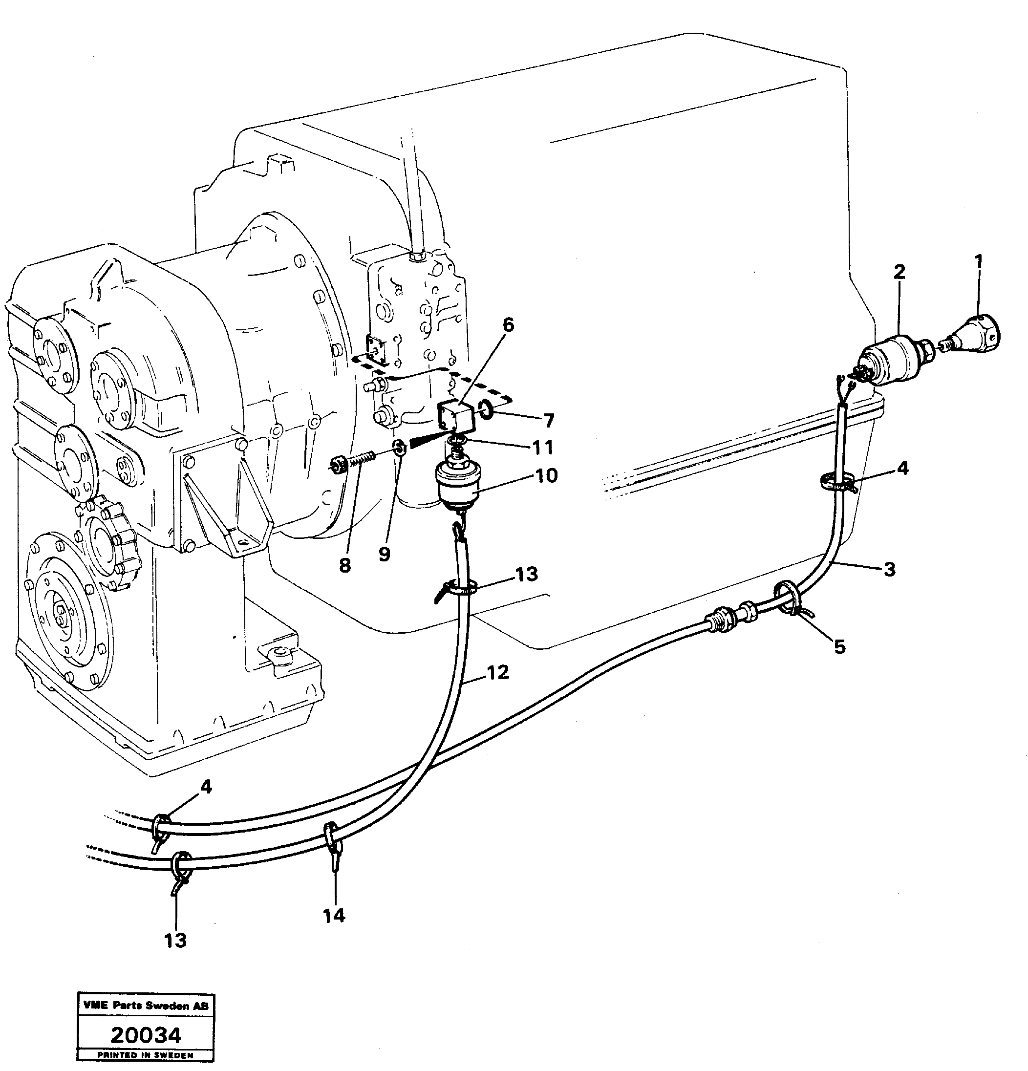 Схема запчастей Volvo L50 - 16431 Cable harness, oil pressure L50 L50 S/N -6400/-60300 USA