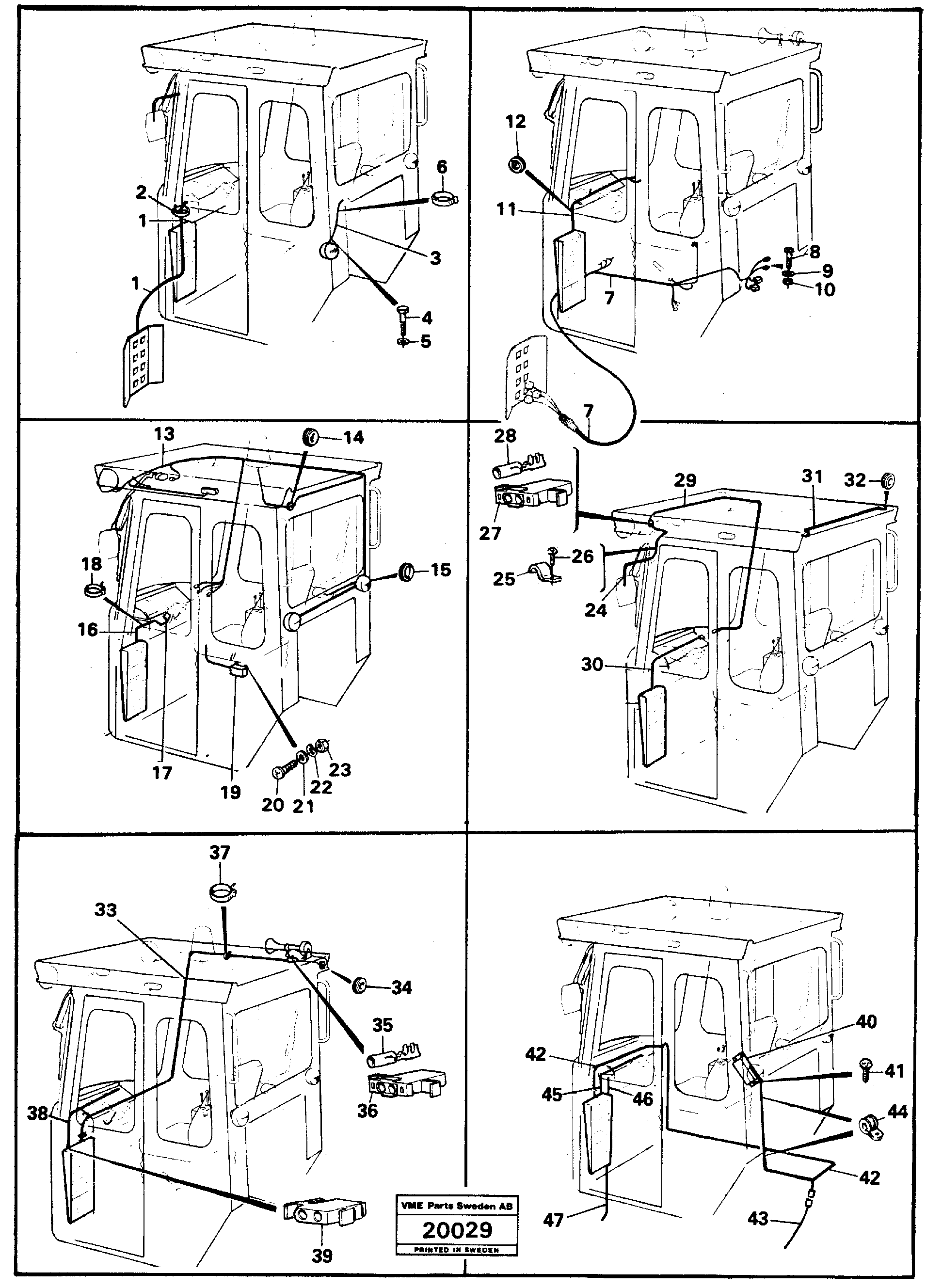 Схема запчастей Volvo L50 - 50502 Electrical system cab L50 L50 S/N -6400/-60300 USA