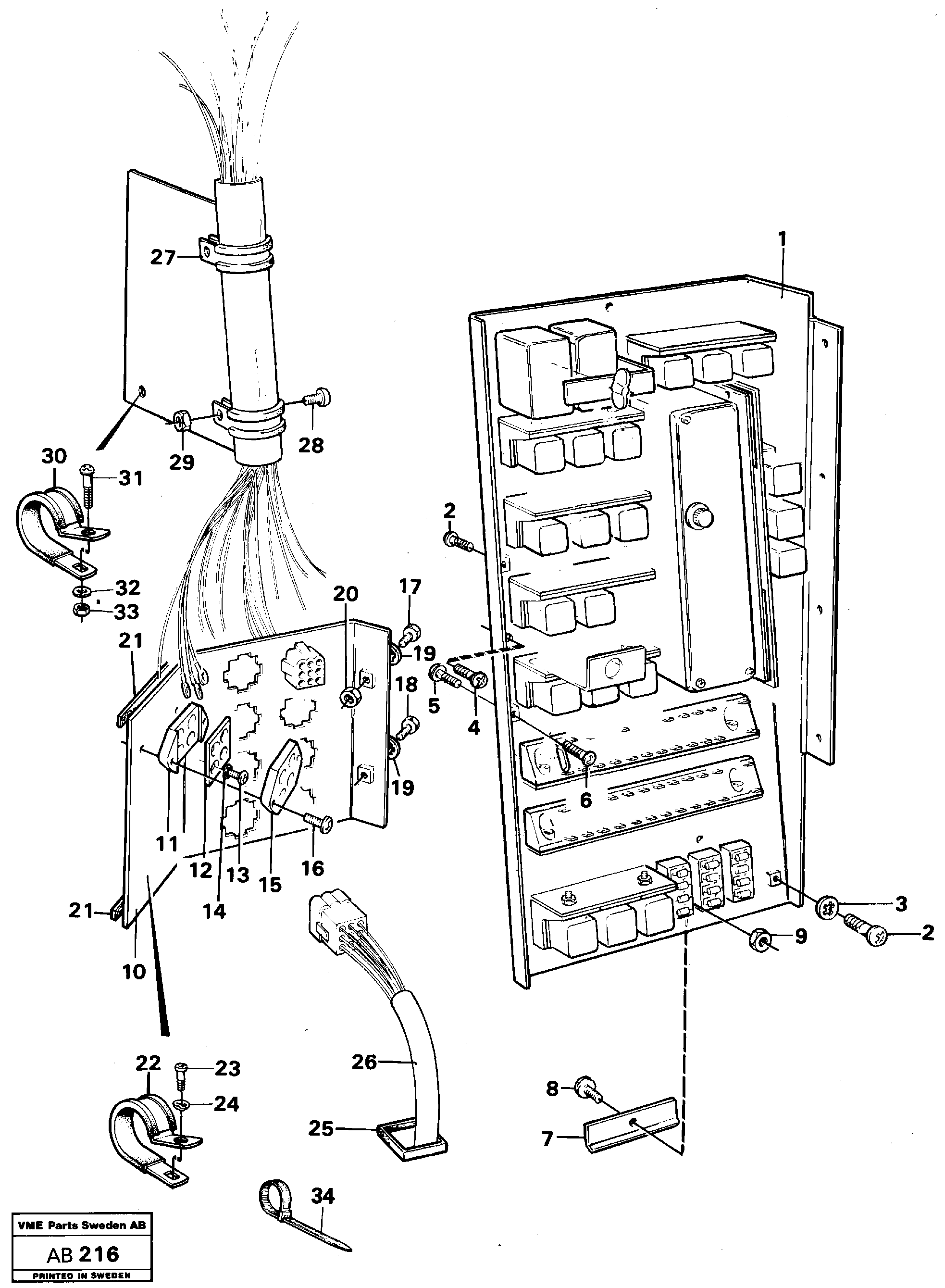 Схема запчастей Volvo L50 - 20969 Distribution box with fitting parts L50 L50 S/N 6401- / 60301- USA