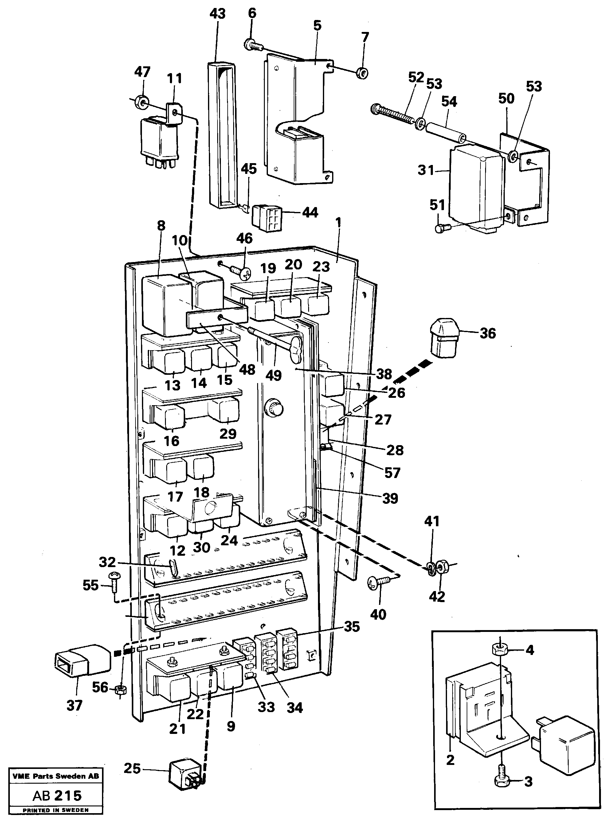 Схема запчастей Volvo L50 - 78381 Electrical distribution box L50 L50 S/N 6401- / 60301- USA