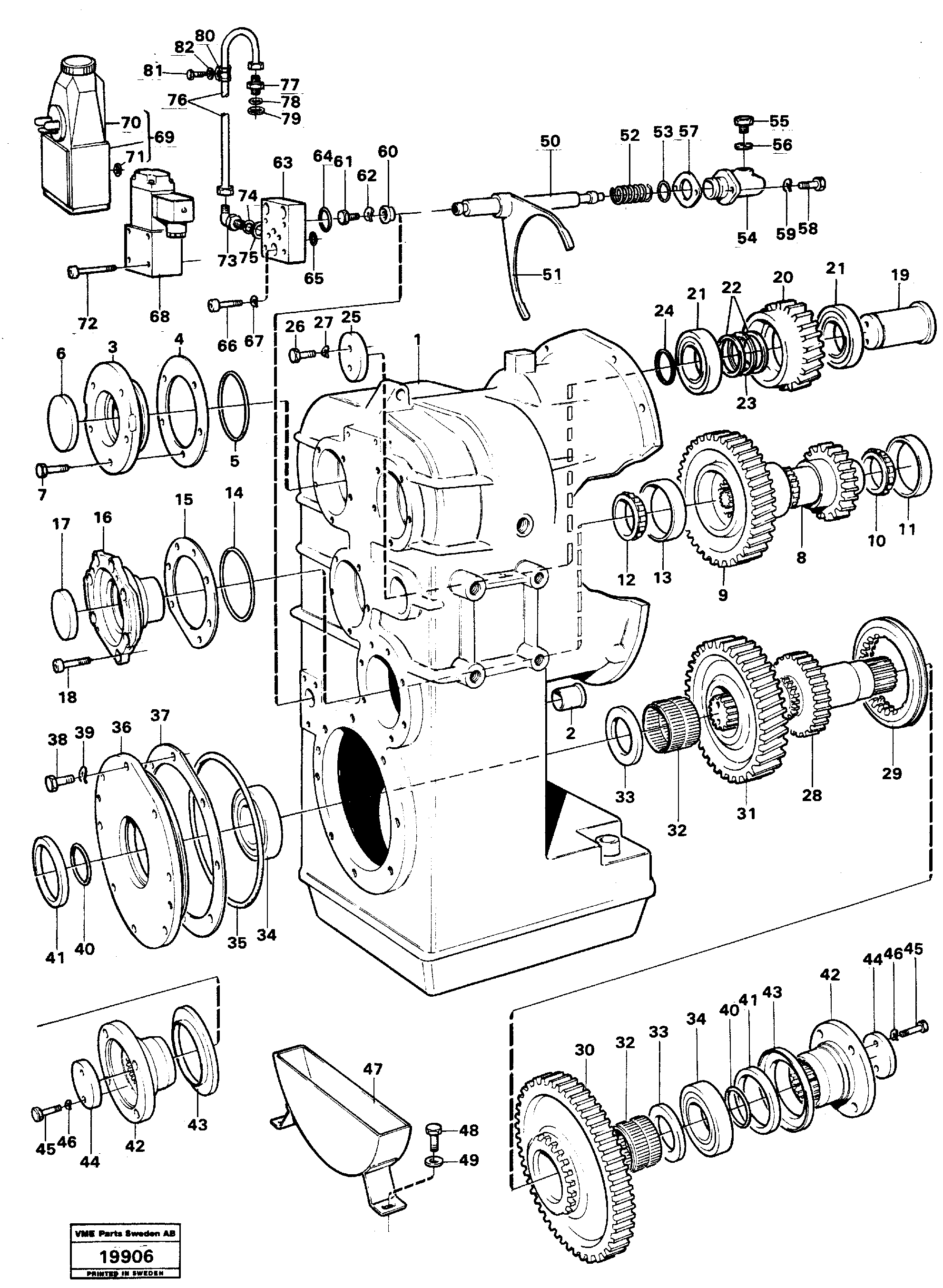 Схема запчастей Volvo L50 - 19767 Clutch housing 8-speeds L50 L50 S/N -6400/-60300 USA