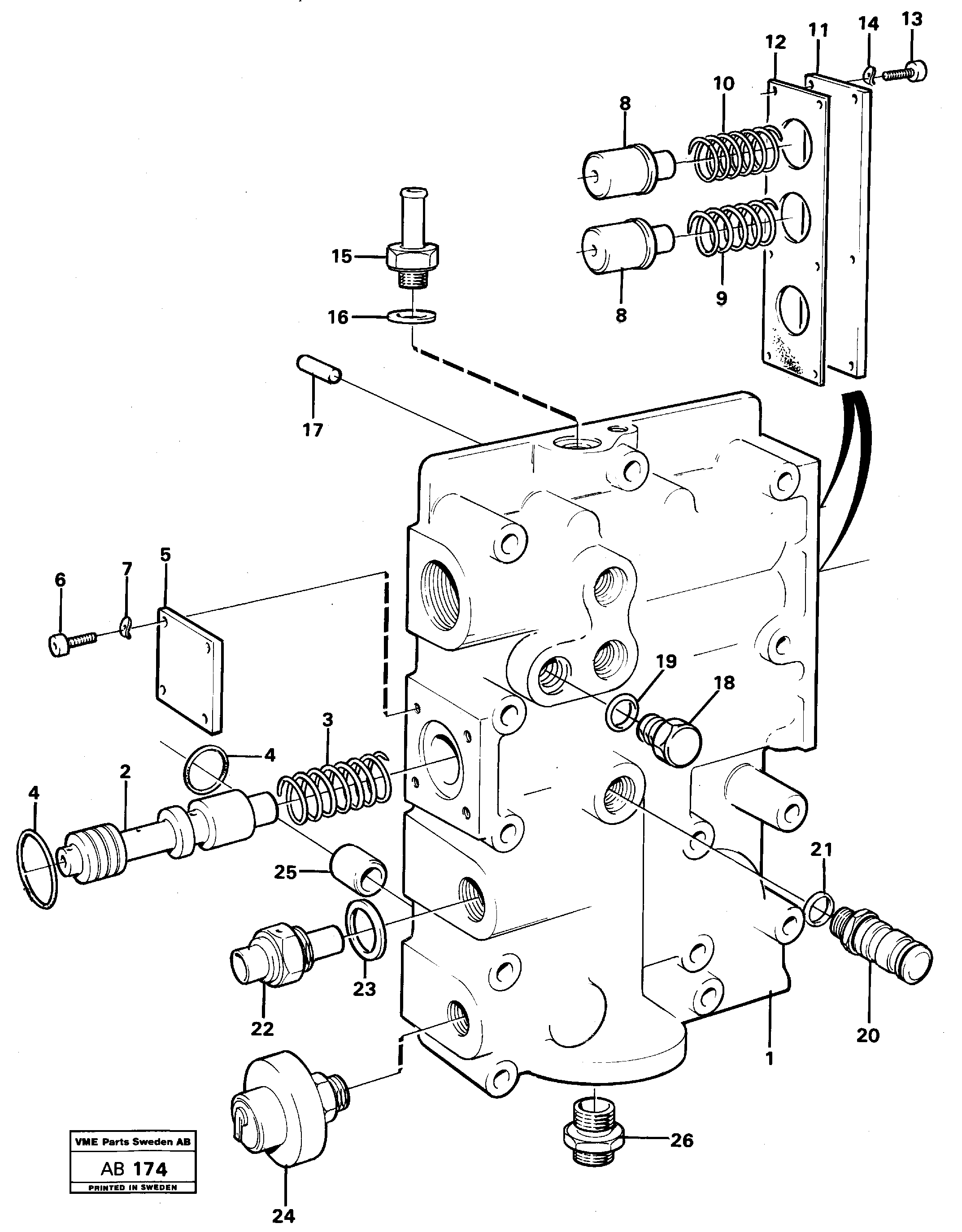 Схема запчастей Volvo L50 - 106491 Pressure limiting valve L50 L50 S/N 6401- / 60301- USA