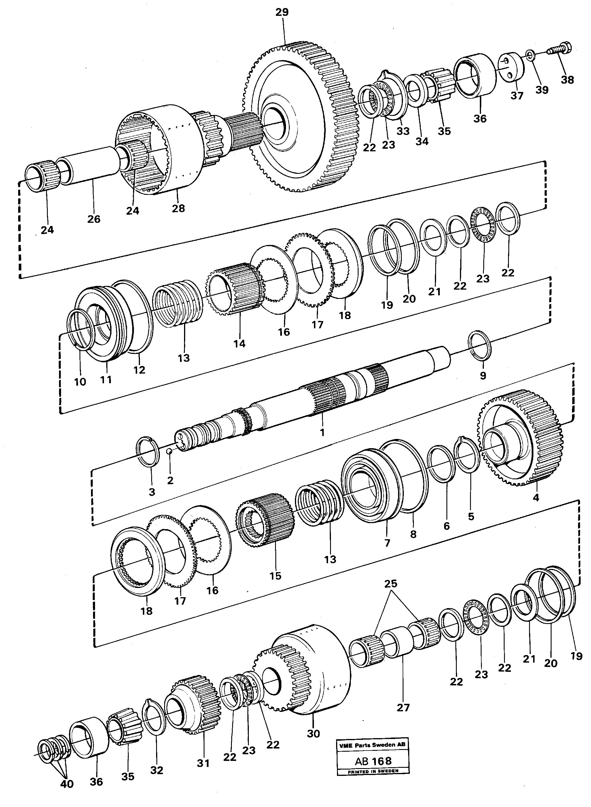 Схема запчастей Volvo L50 - 21083 Hydraulic clutch forward/3:rd speeds L50 L50 S/N 6401- / 60301- USA