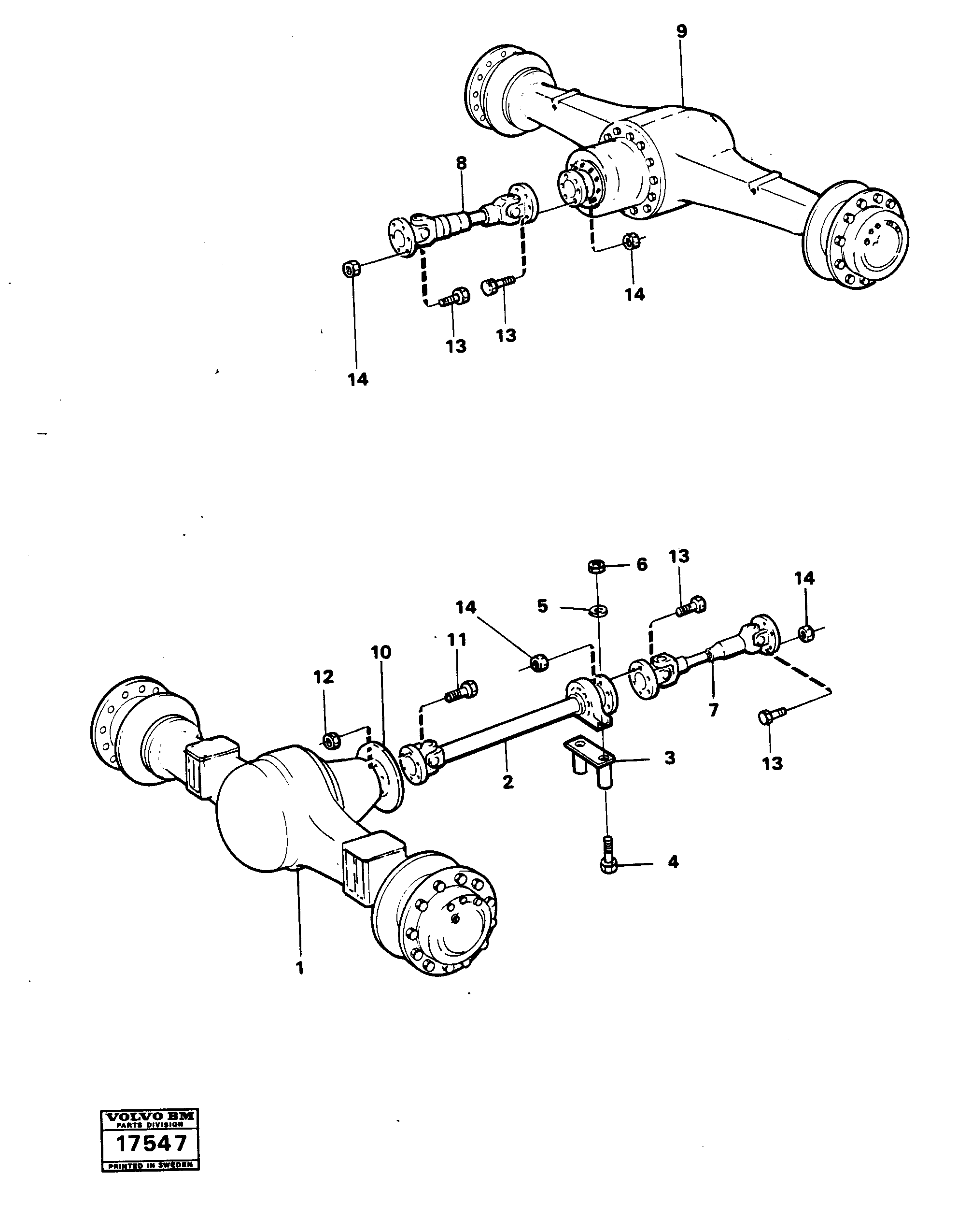 Схема запчастей Volvo L50 - 24282 Propeller shafts with fitting parts L50 L50 S/N -6400/-60300 USA