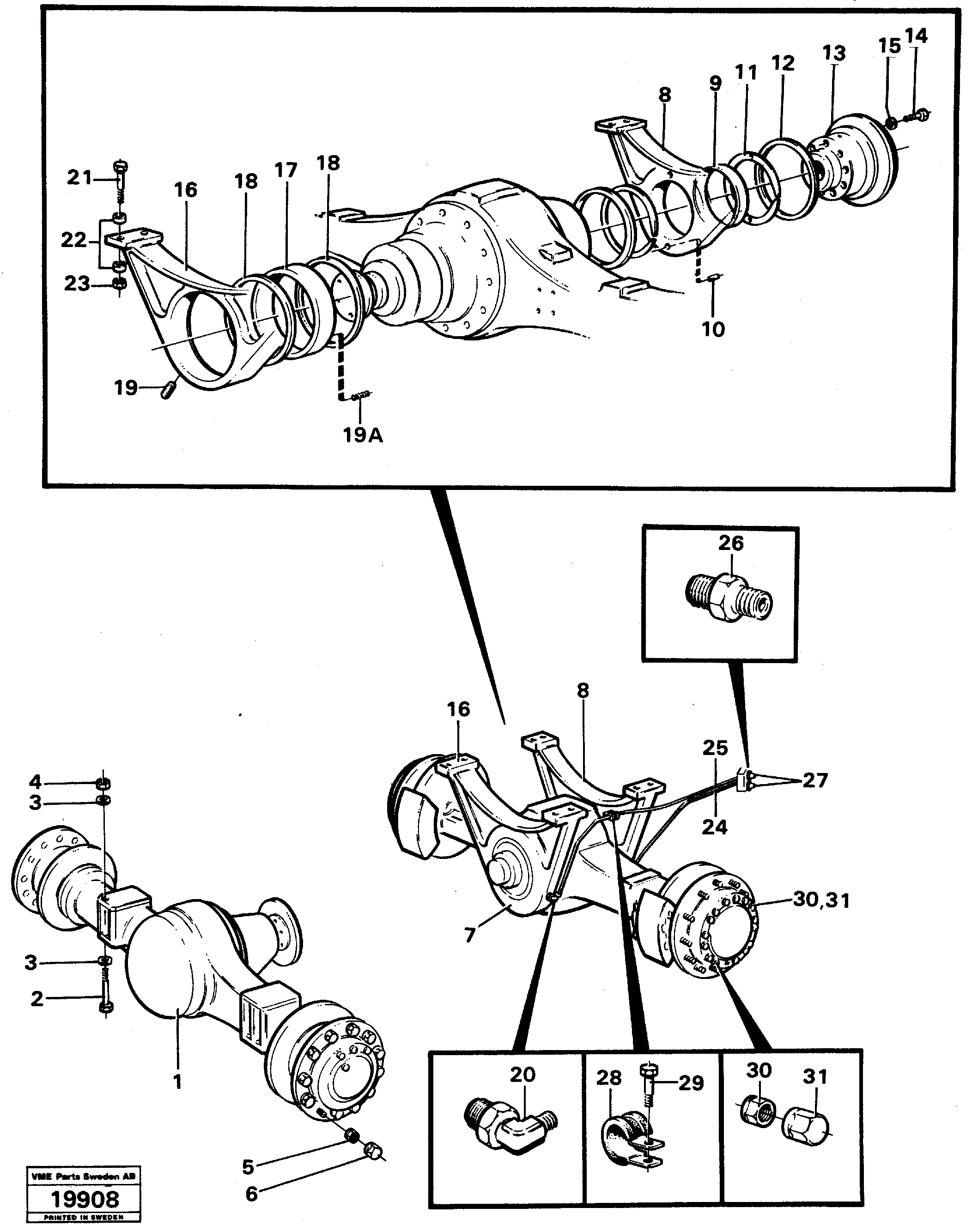 Схема запчастей Volvo L50 - 20034 Driveshafts with assembly parts L50 L50 S/N -6400/-60300 USA